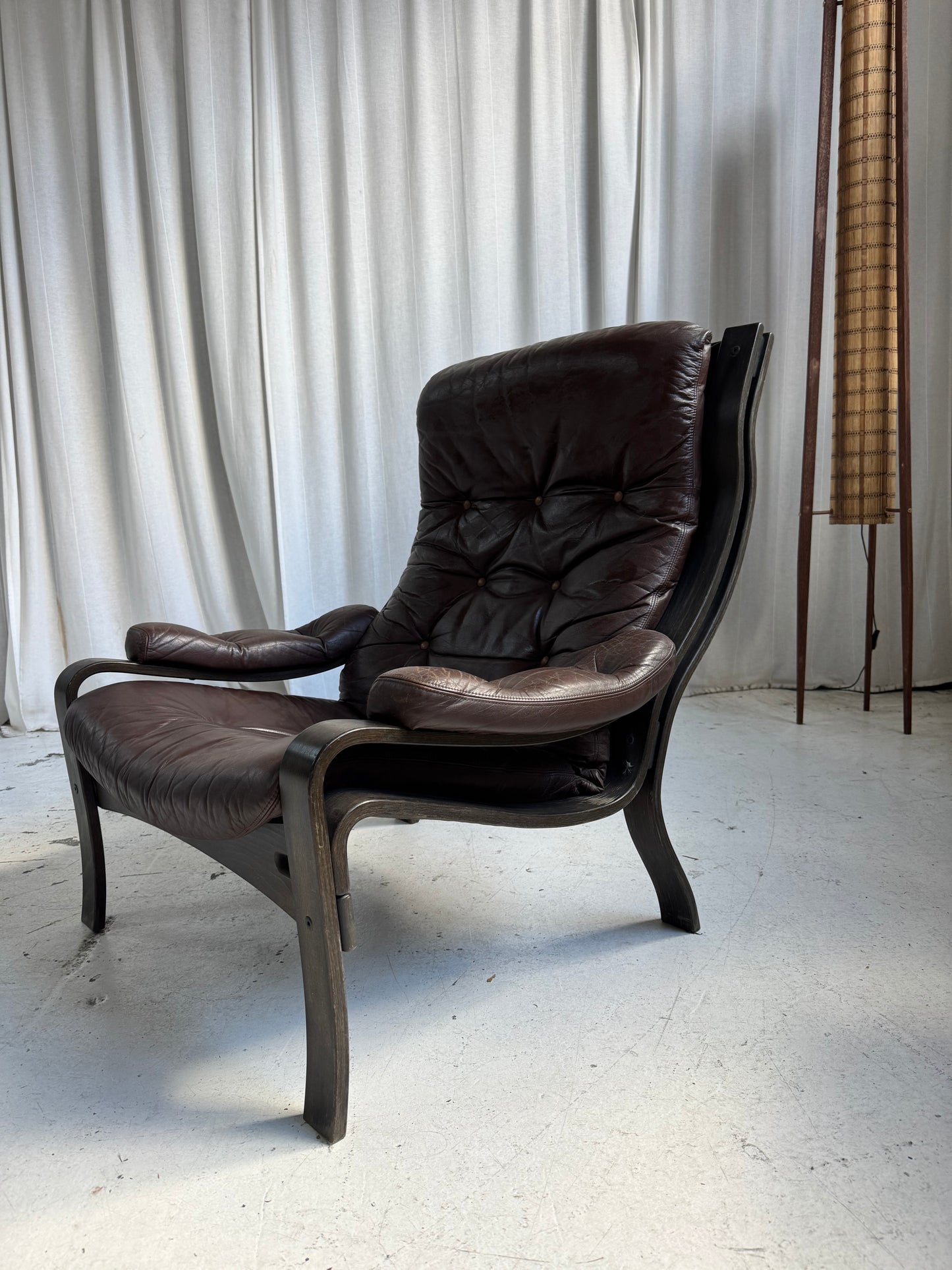 Vintage Ikea Vidja Leather Chair