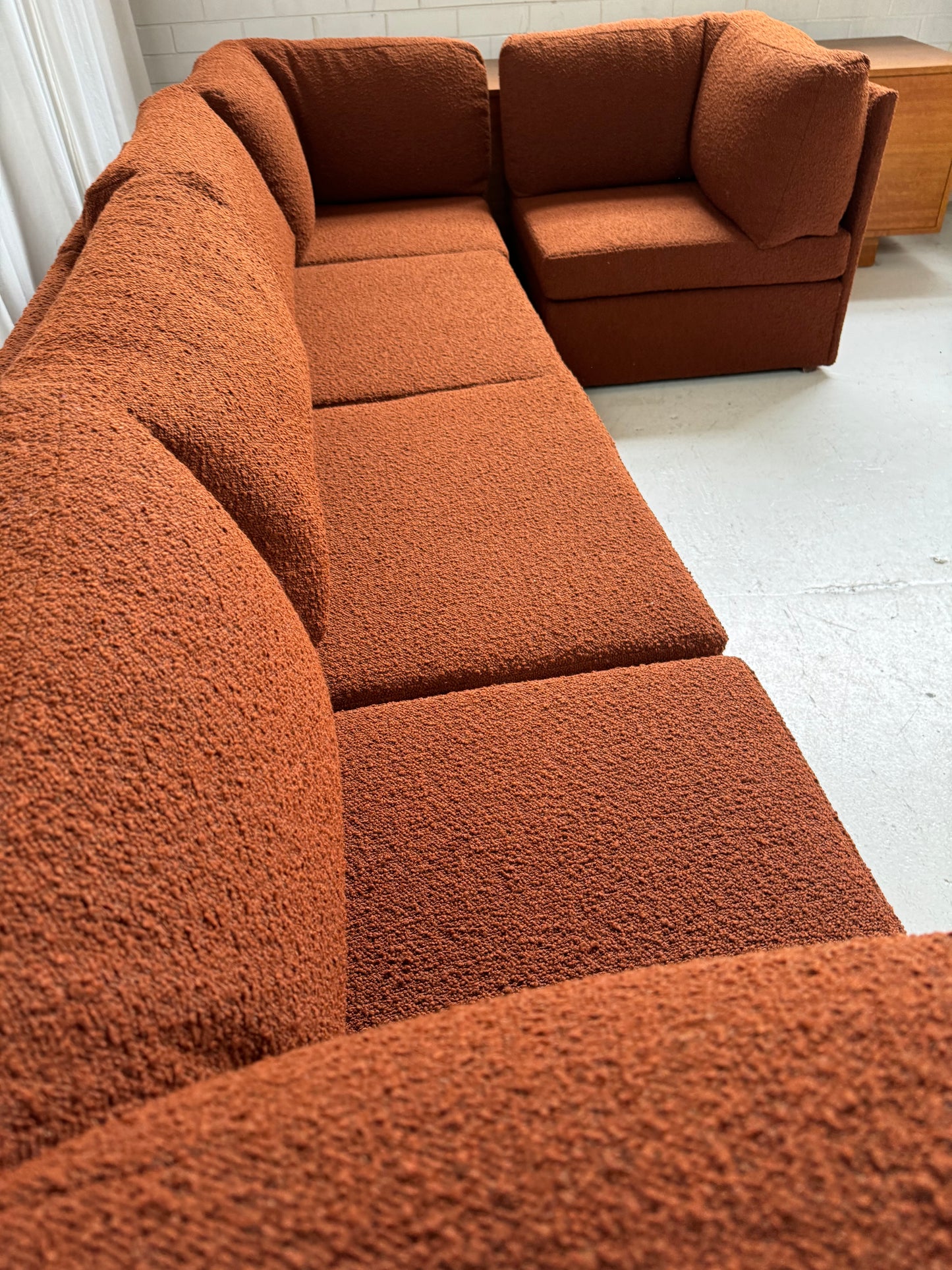 Rust Boucle Modular Sofa Set - Preorder