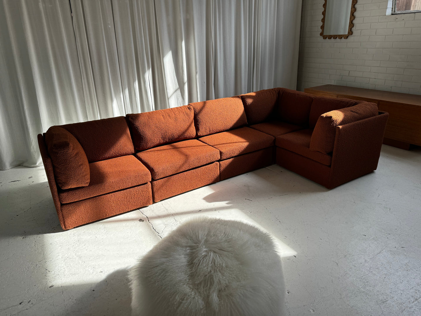 Rust Boucle Modular Sofa Set - Preorder