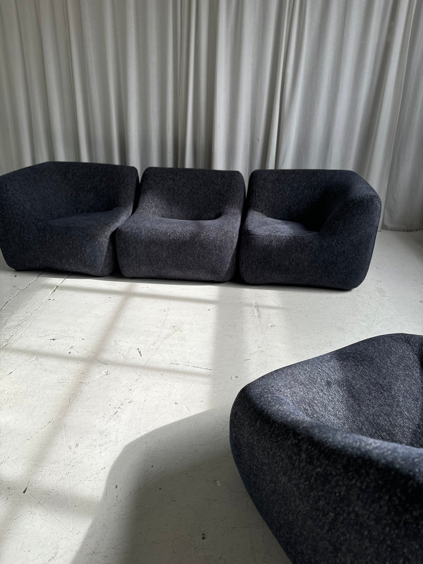 Vintage Featherston Numero IV Modular Armchair - Reupholstered (Navy)