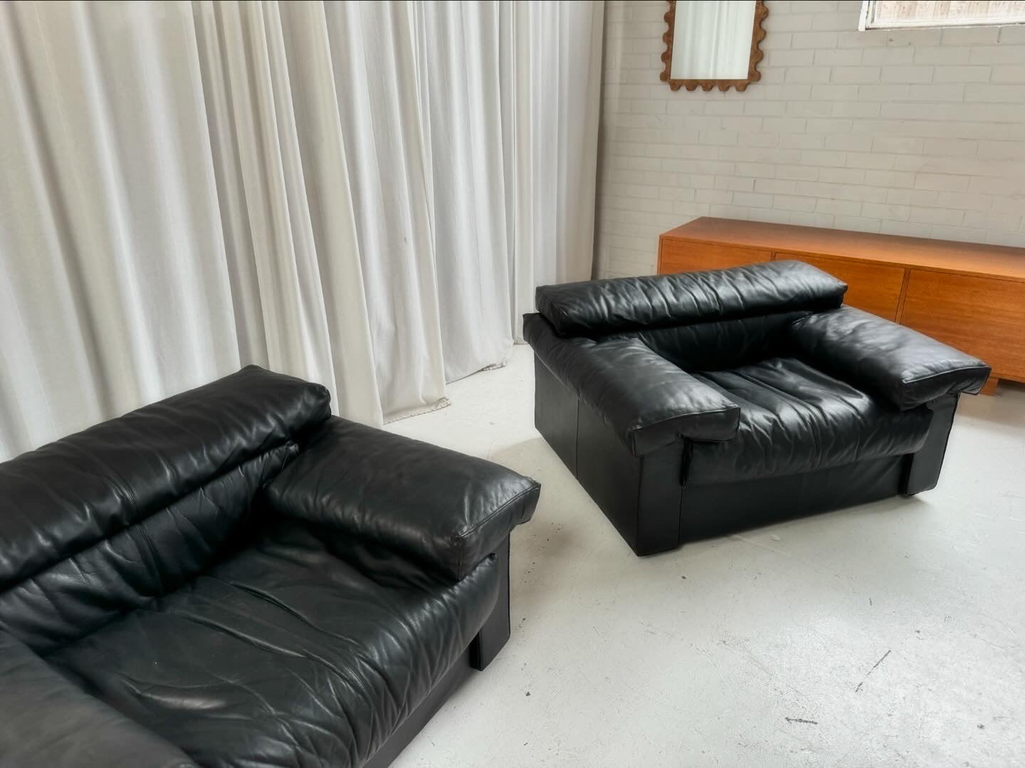 Erasmo Leathers Armchairs by Tobia Scarpa for B&B Italia, 1970s
