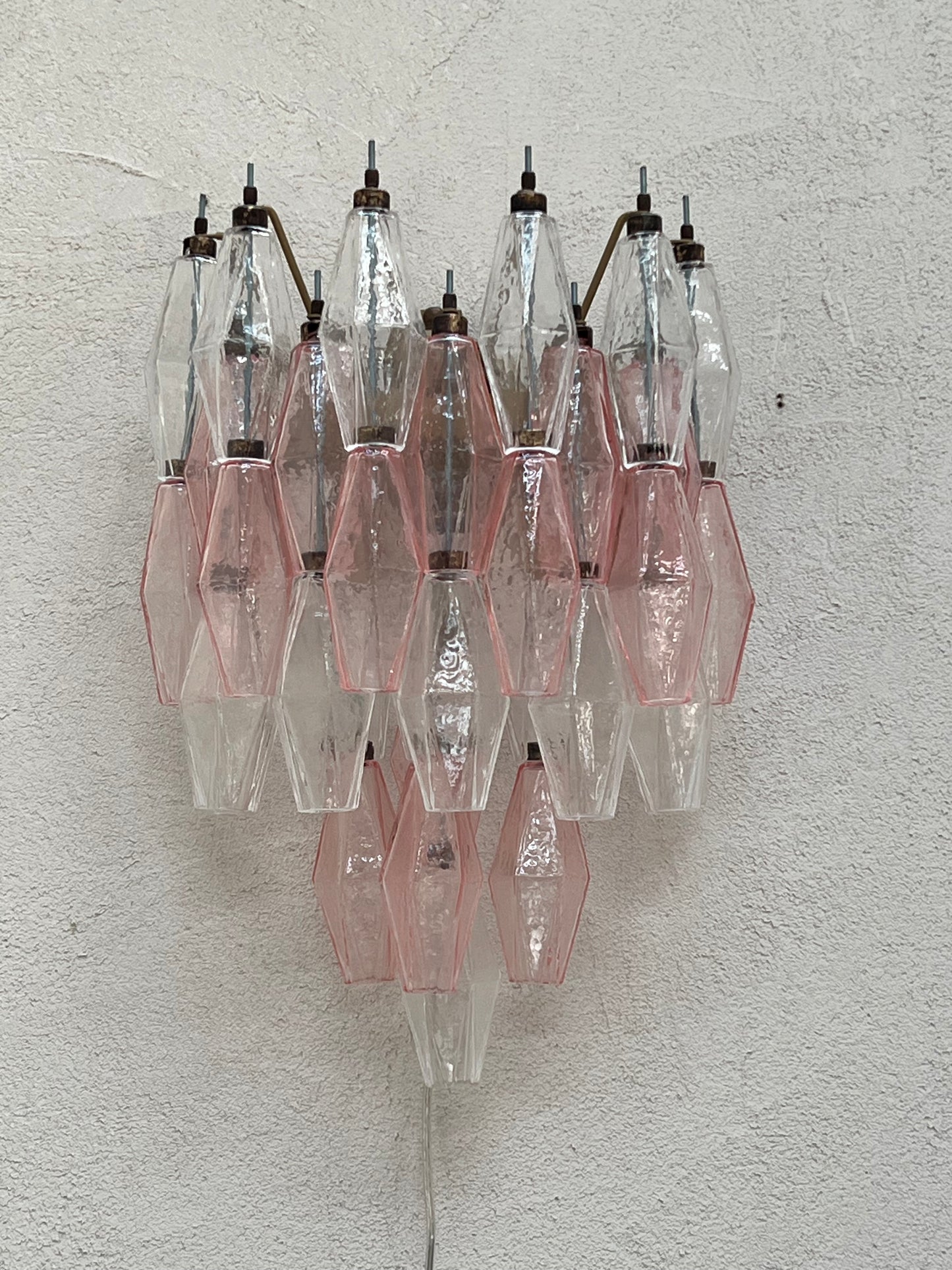 Murano Wall Sconce - Pink & Clear