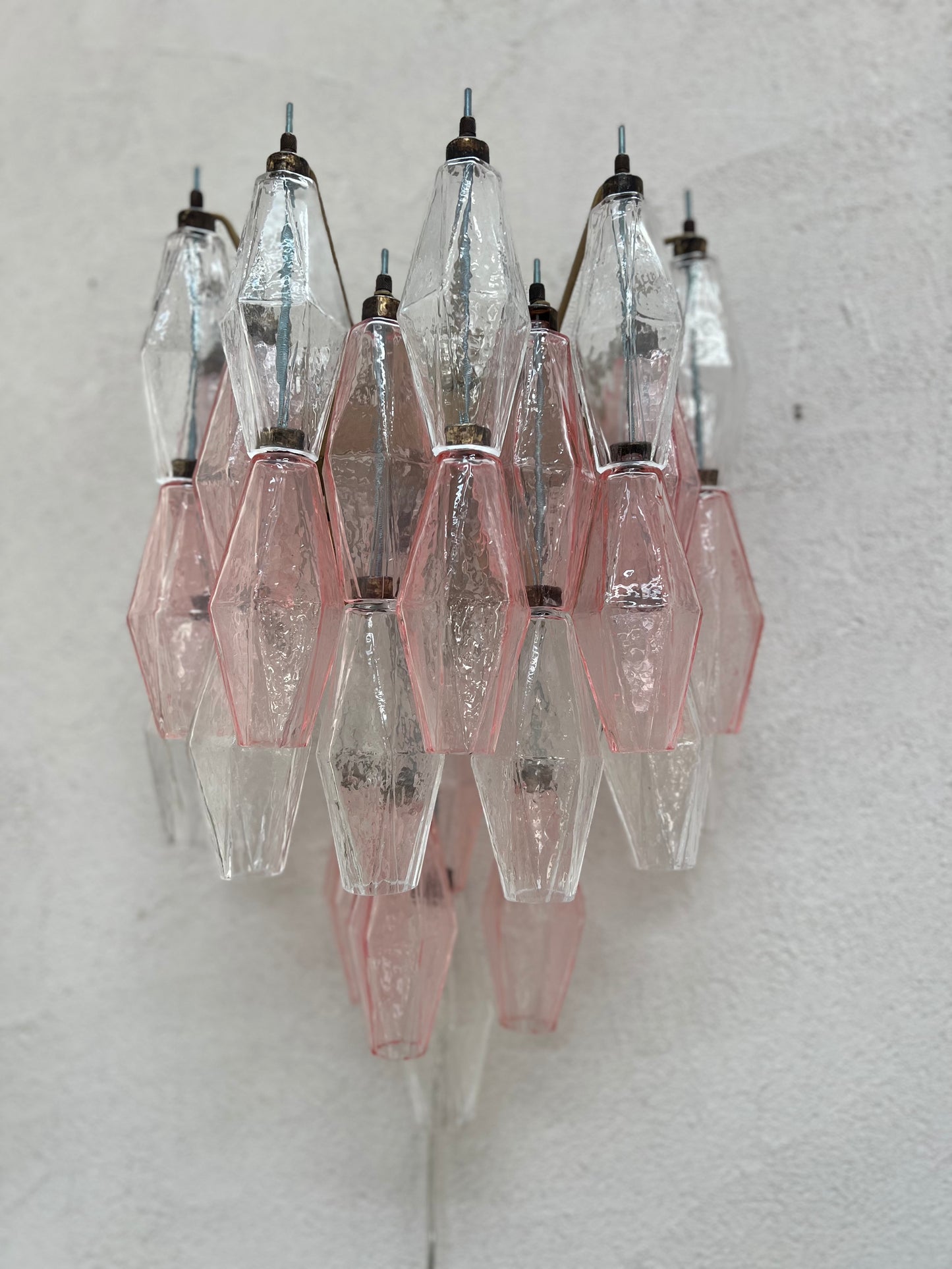 Murano Wall Sconce - Pink & Clear