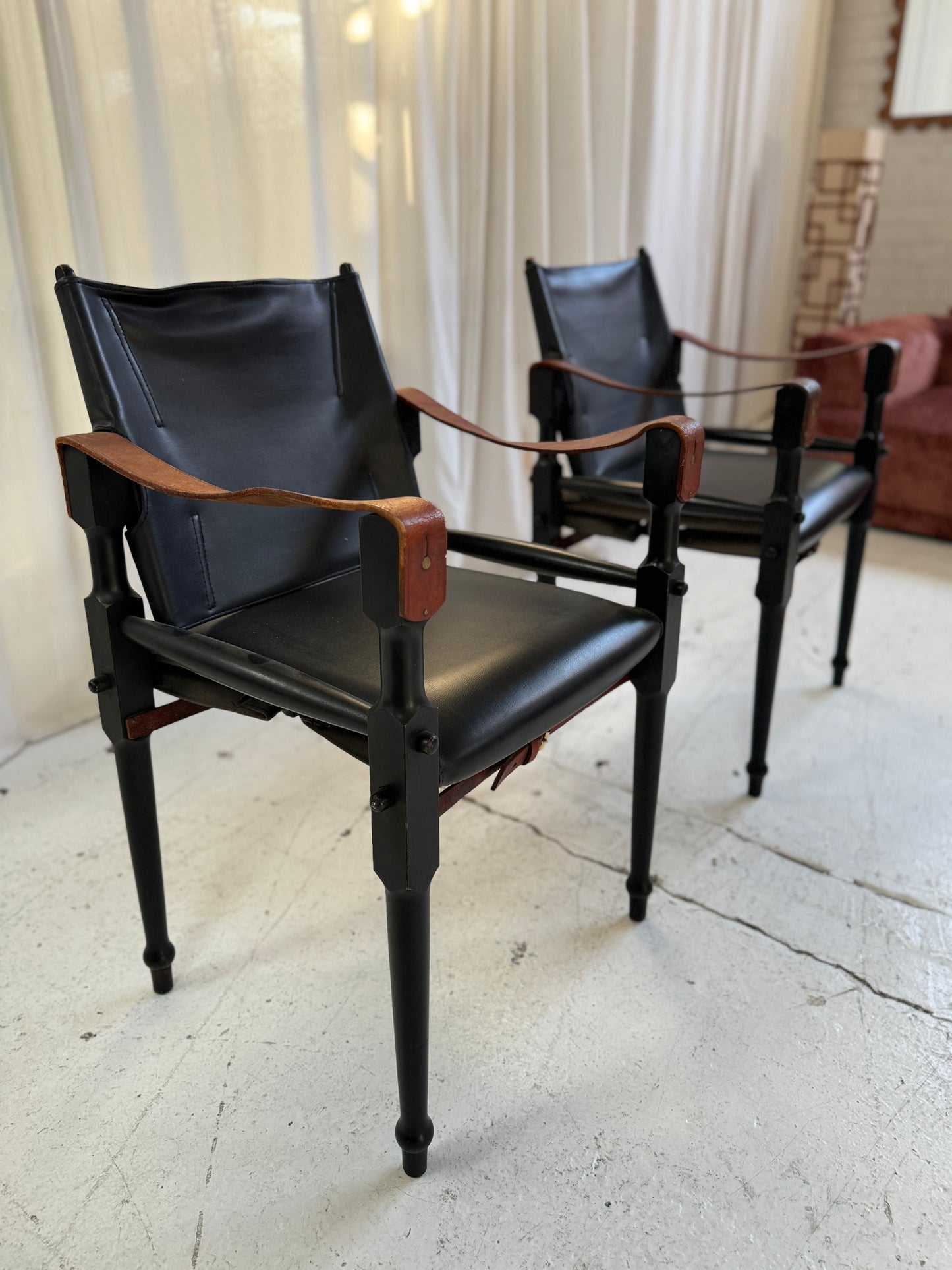 Vintage Safari Leather Chairs