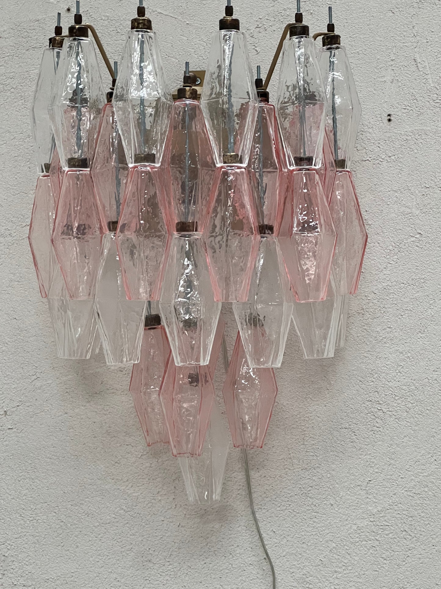 Murano Wall Sconce - Pink & Clear