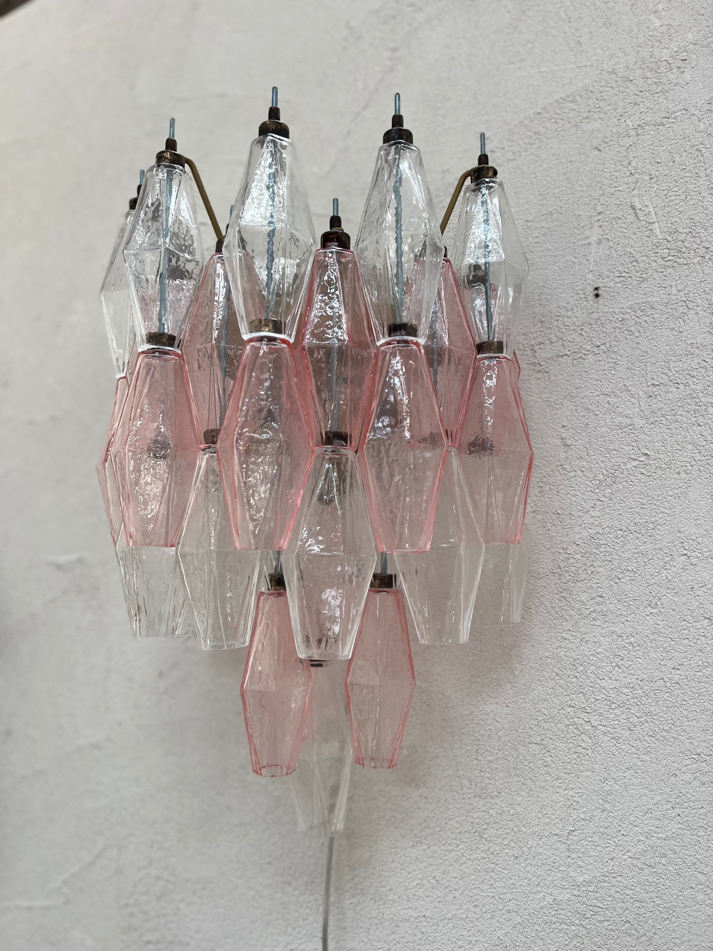 Murano Wall Sconce - Pink & Clear
