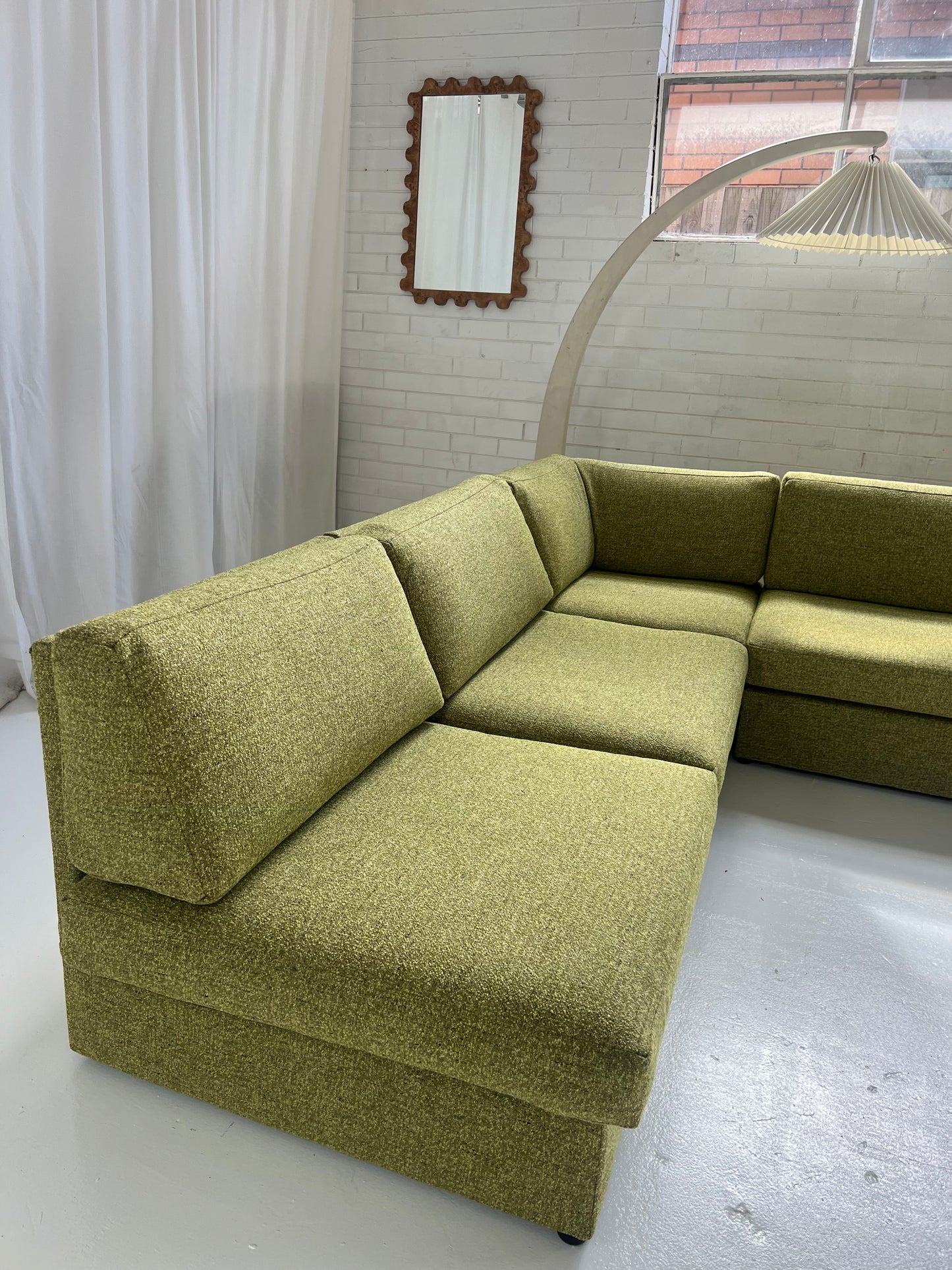 Green Boucle Modular Sofa Set - Preorder
