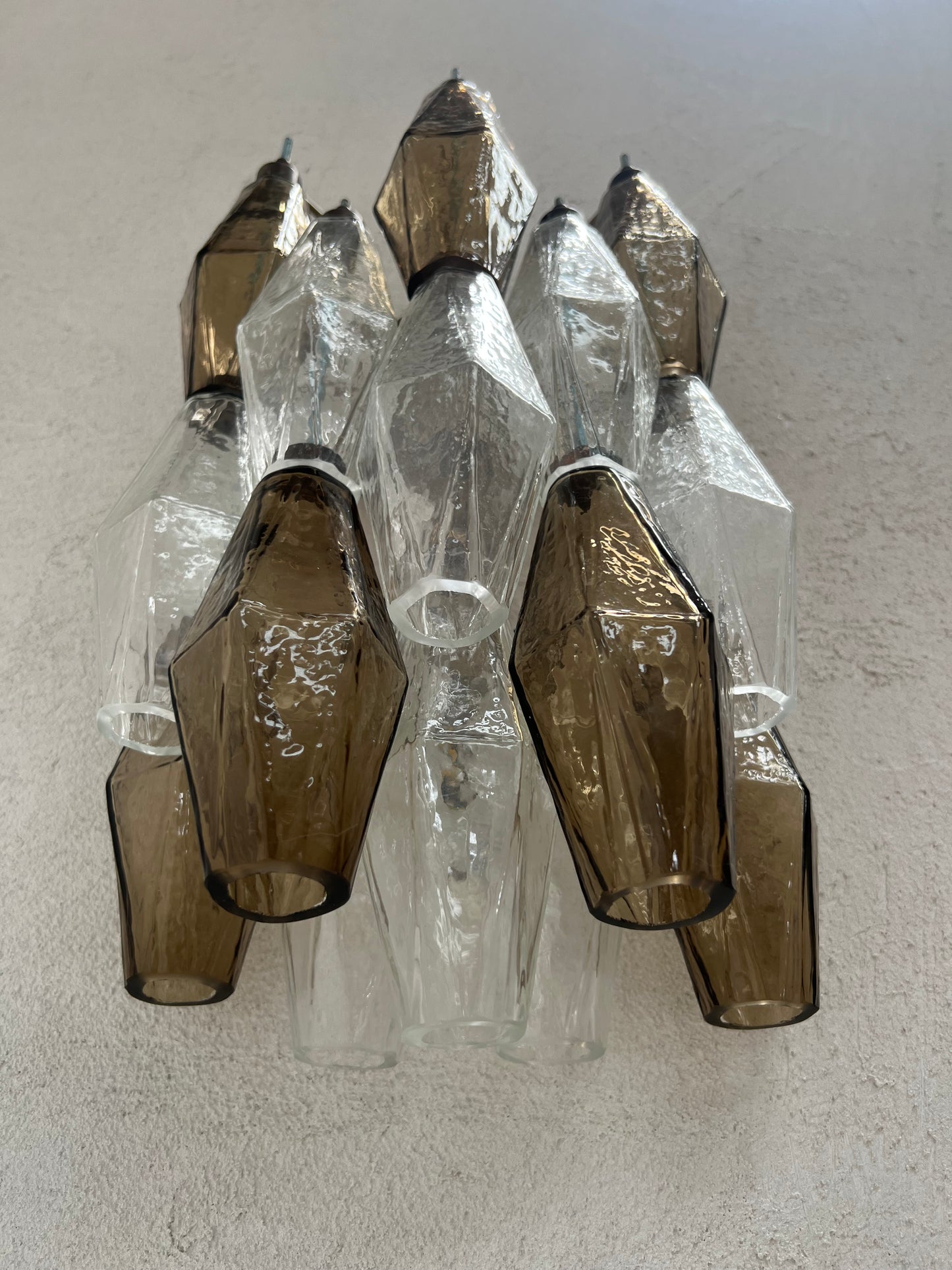 Murano Poliedri Sconce - Smoke & Clear