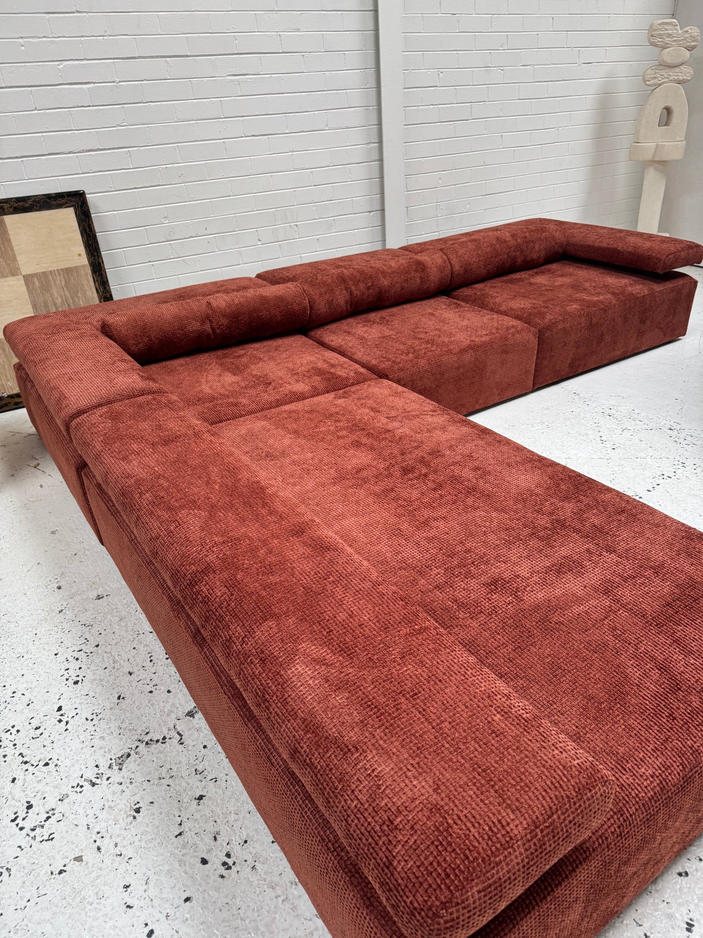 Bespoke Rust Block Modular Sofa