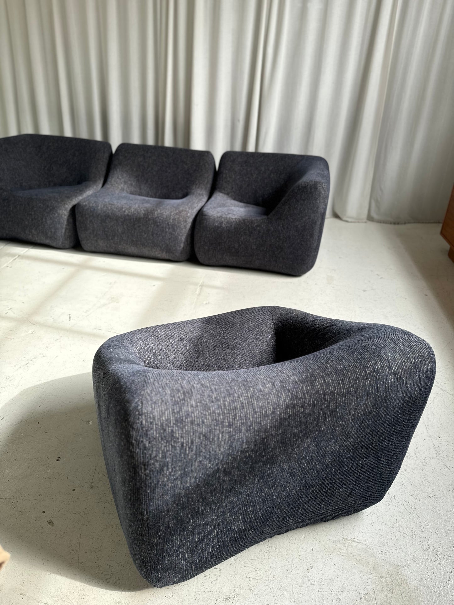 Vintage Featherston Numero IV Modular Armchair - Reupholstered (Navy)