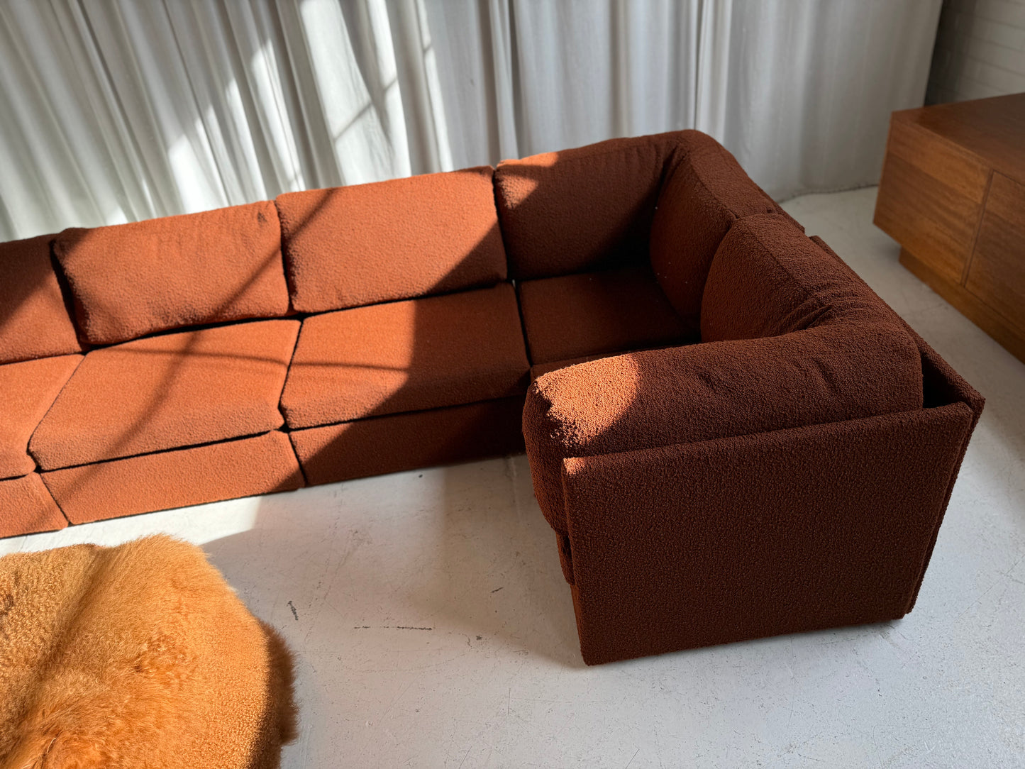 Rust Boucle Modular Sofa Set - Preorder