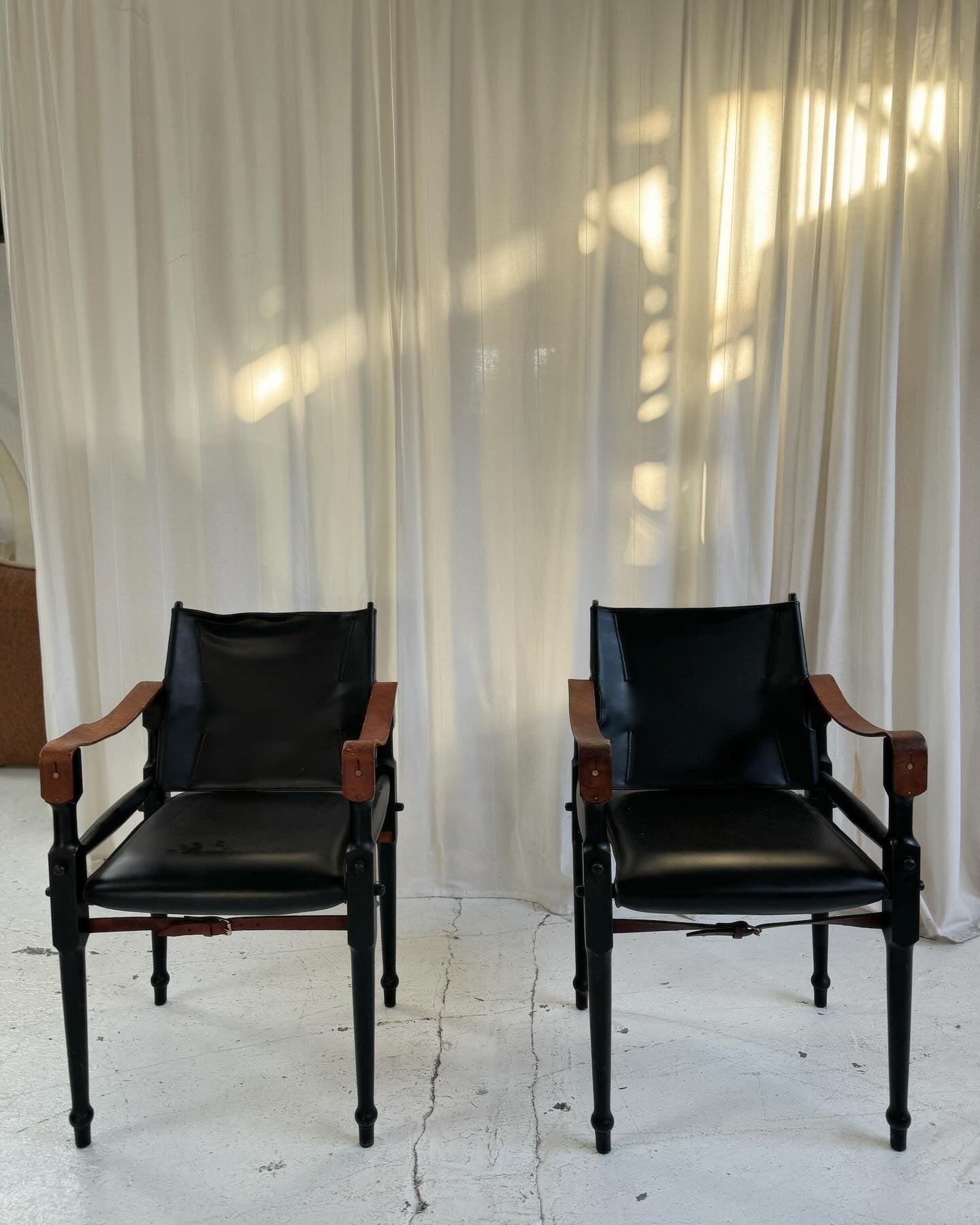 Vintage Safari Leather Chairs