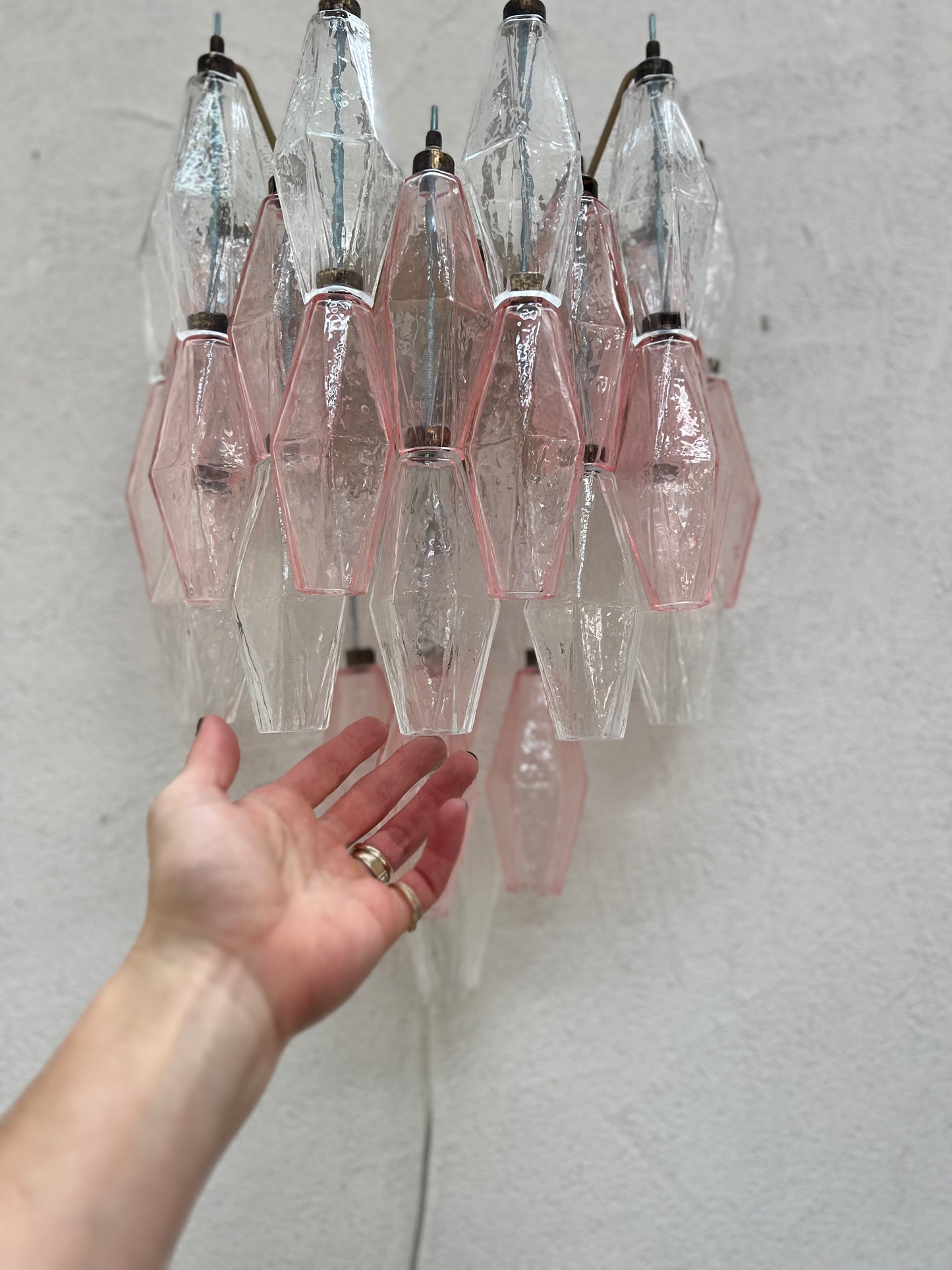 Murano Wall Sconce - Pink & Clear