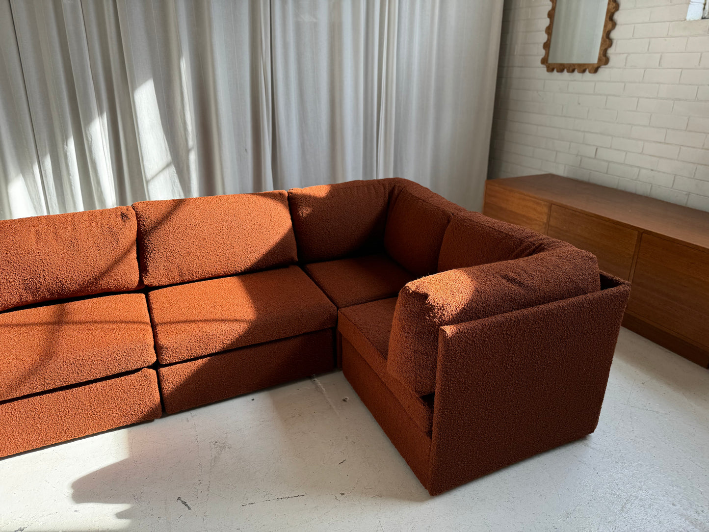 Rust Boucle Modular Sofa Set - Preorder