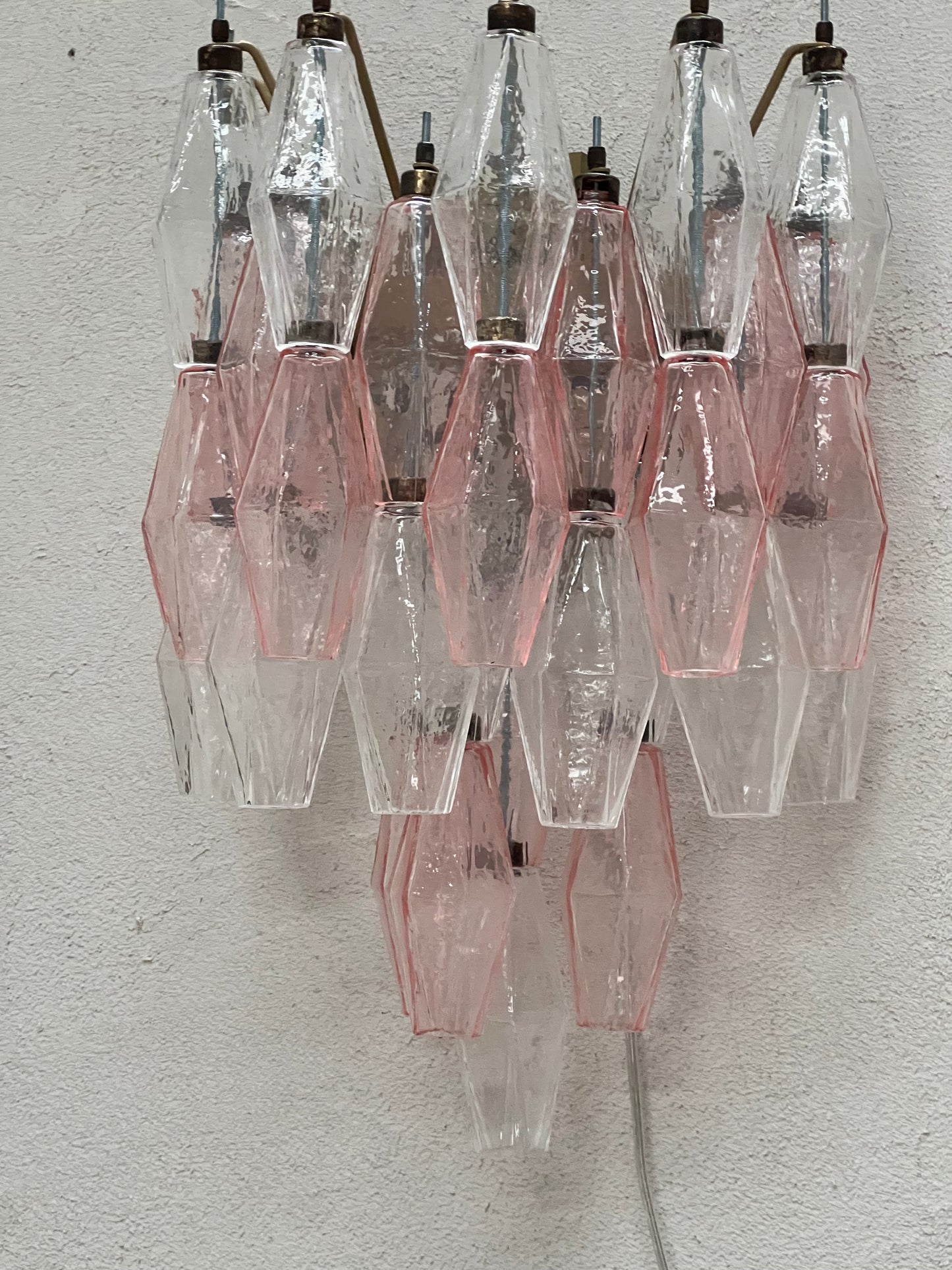 Murano Wall Sconce - Pink & Clear