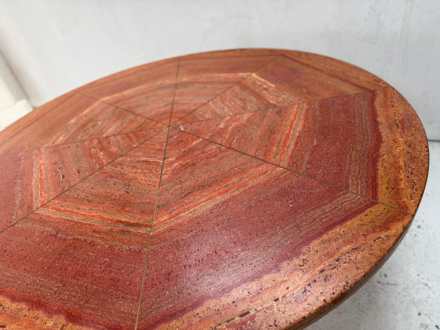 Vintage Red Travertine Dining Table