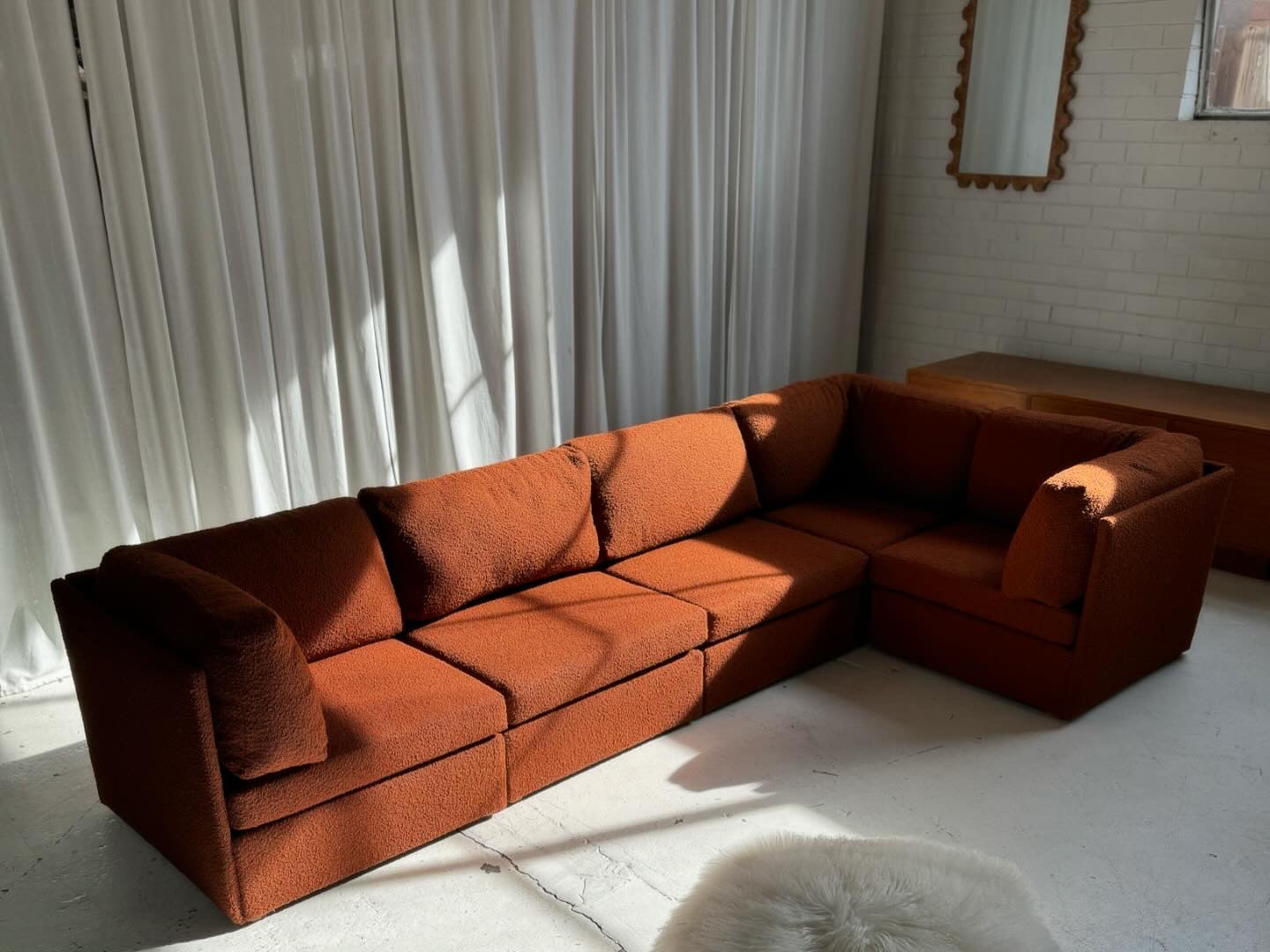 Rust Boucle Modular Sofa Set - Preorder