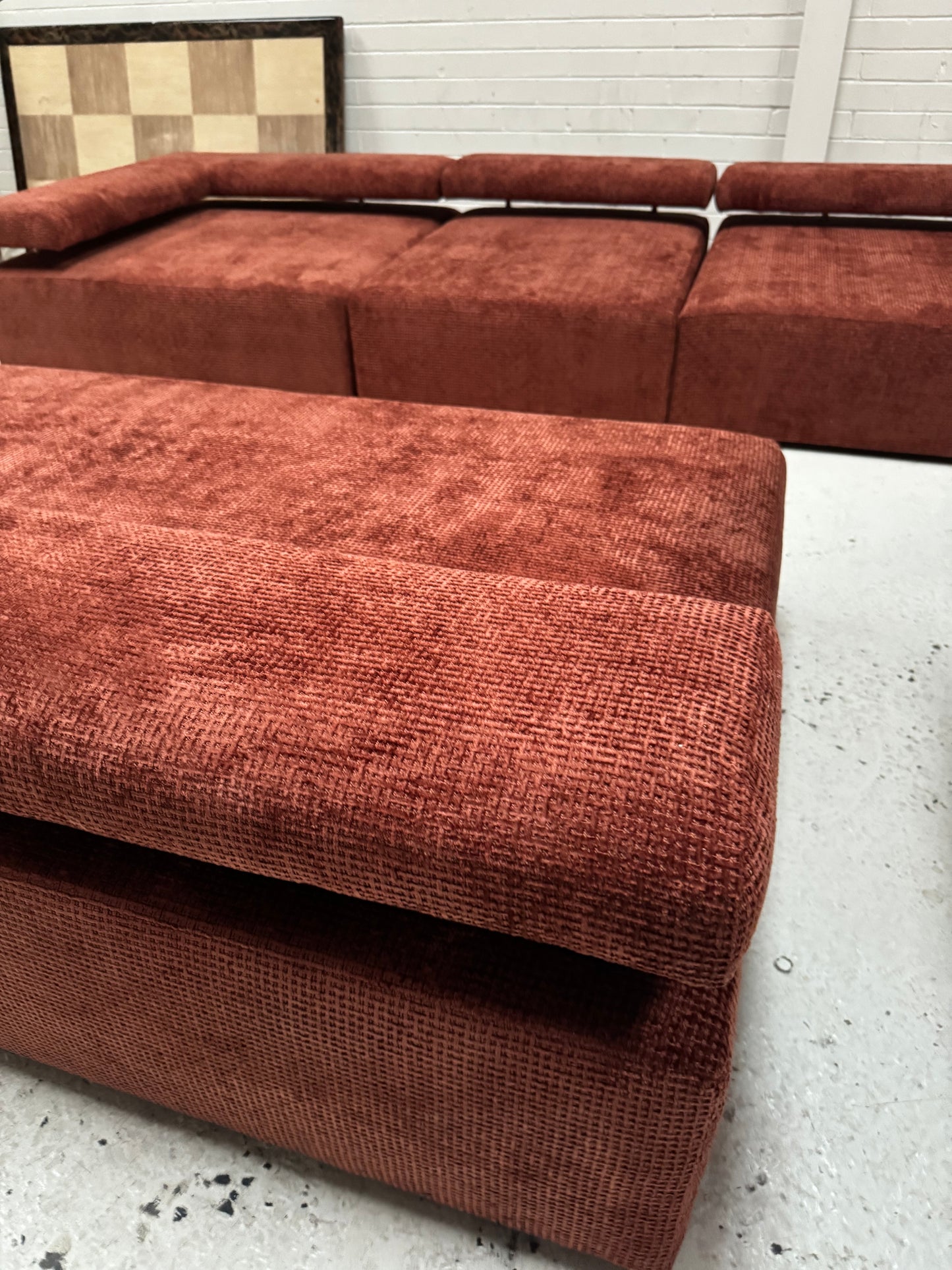 Bespoke Rust Block Modular Sofa
