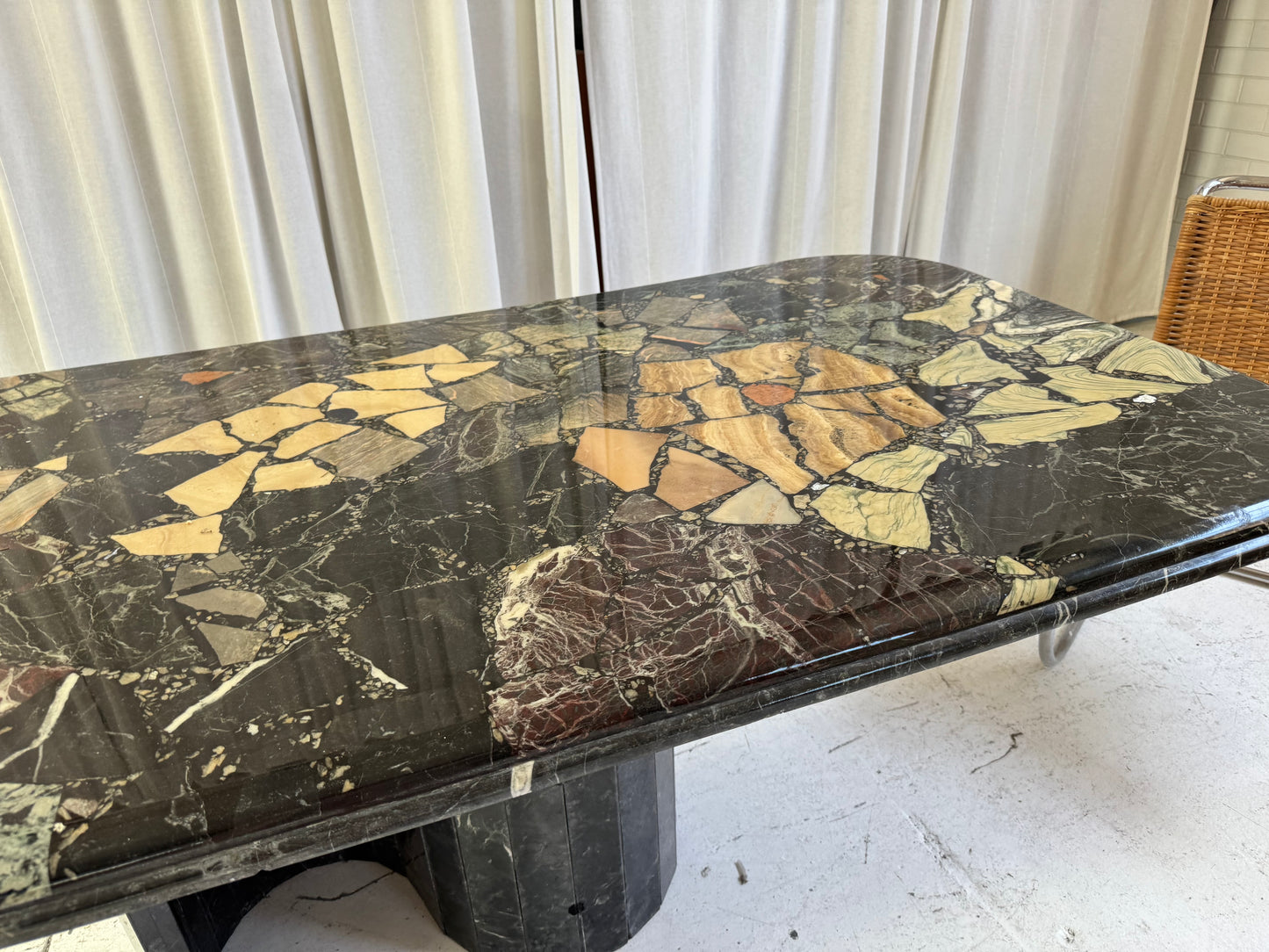 Vintage Mosaic Marble Dining Table