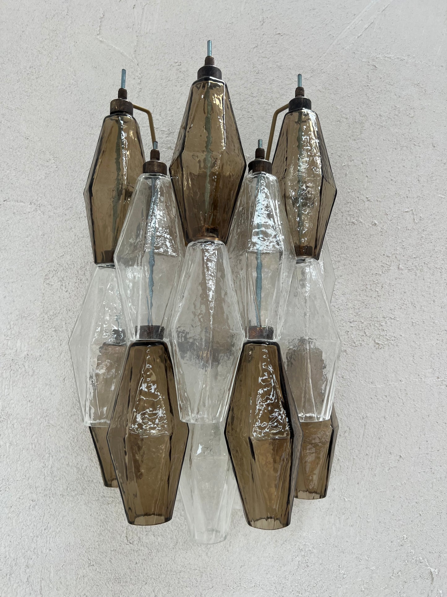 Murano Poliedri Sconce - Smoke & Clear