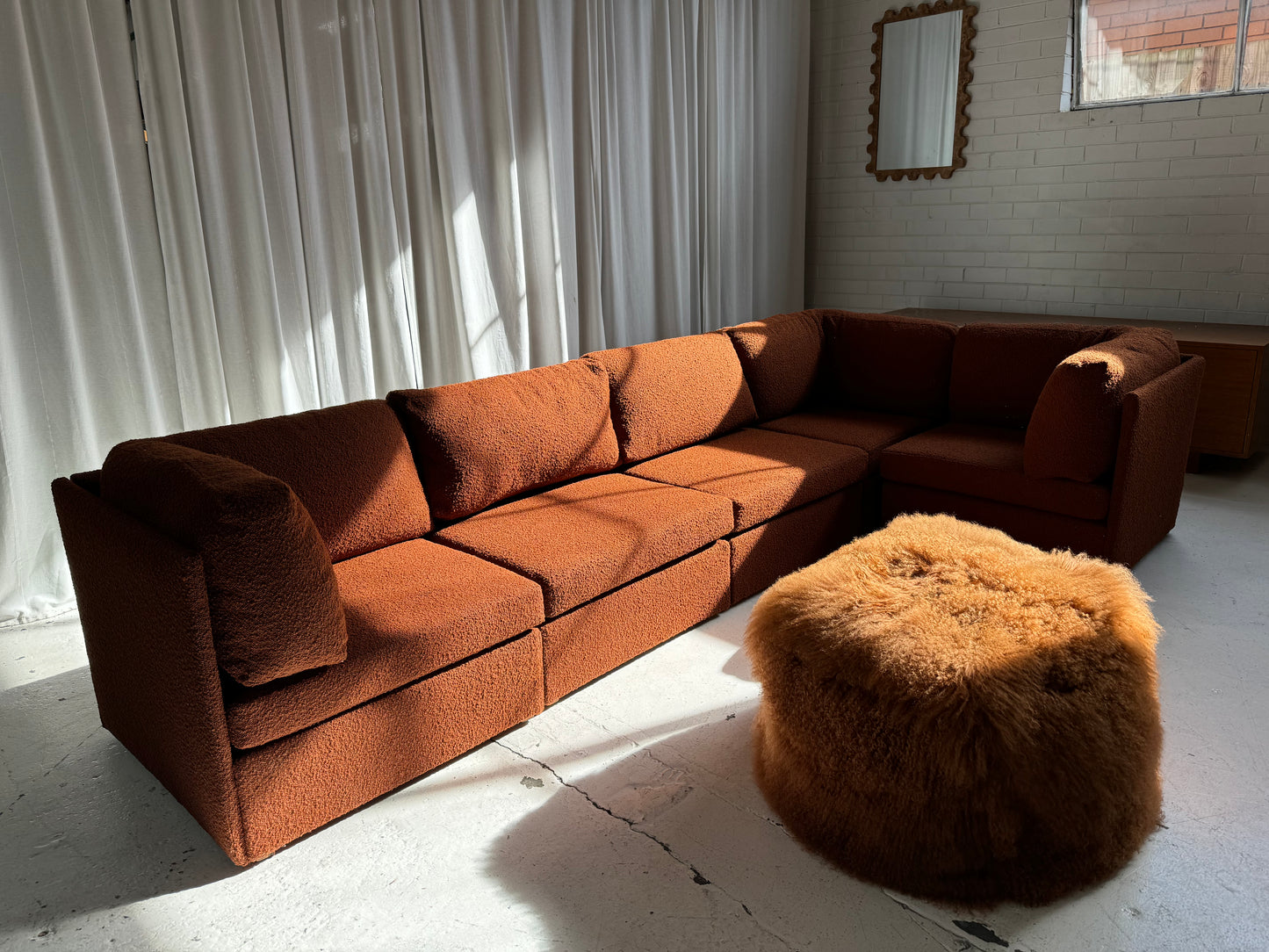 Rust Boucle Modular Sofa Set - Preorder