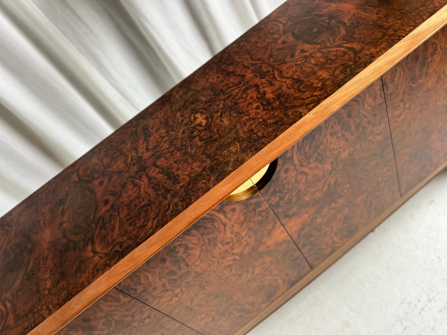 Vintage Burl Sideboard Cabinet