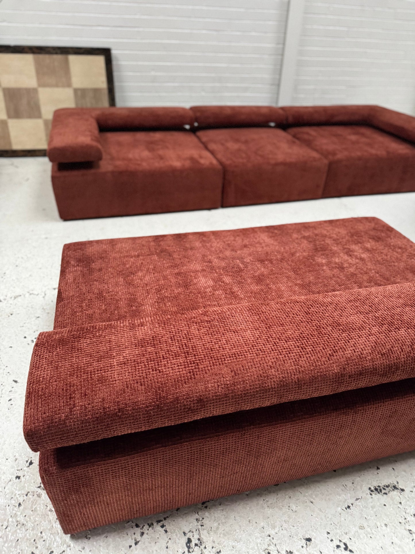 Bespoke Rust Block Modular Sofa