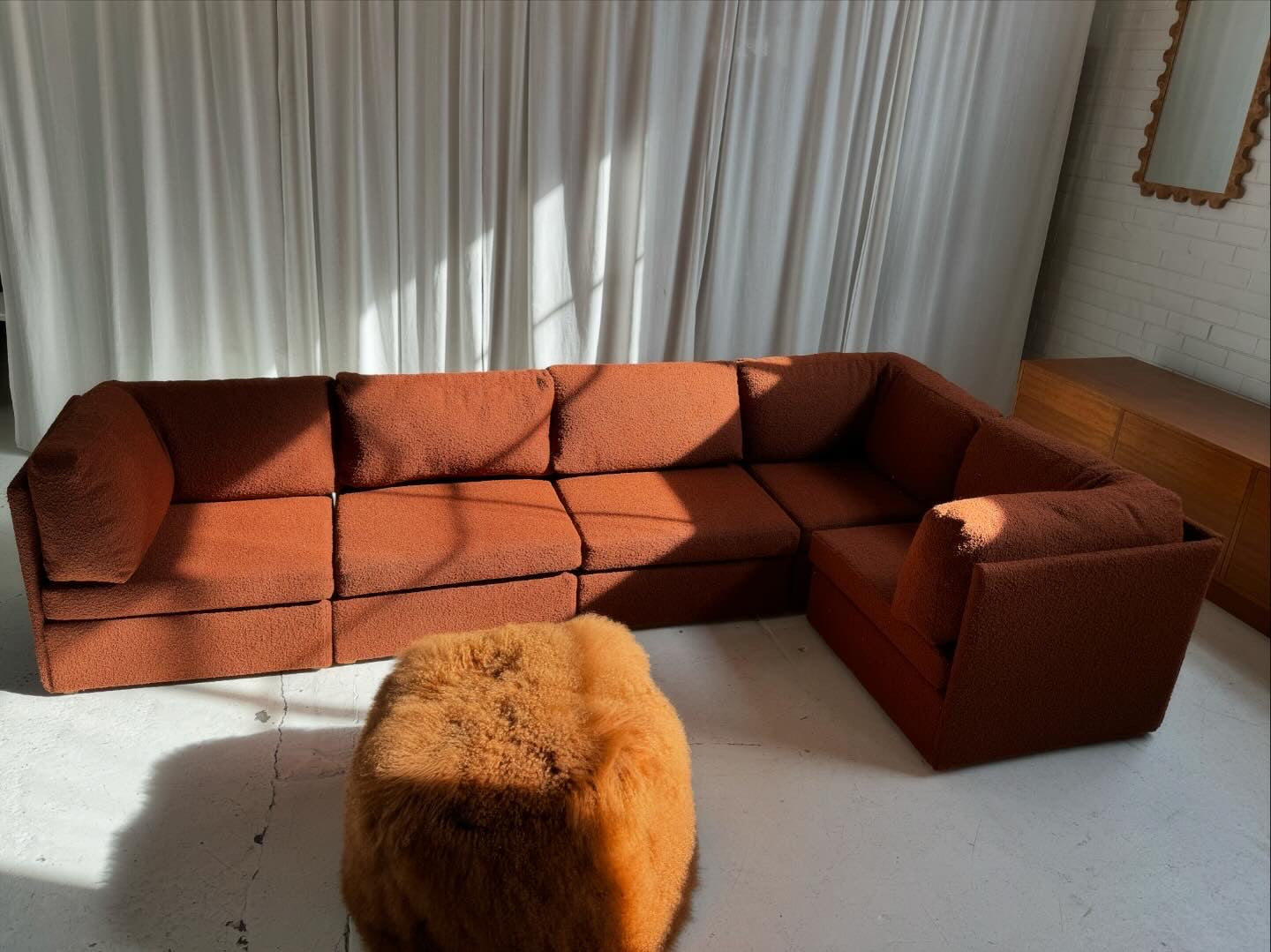 Rust Boucle Modular Sofa Set - Preorder