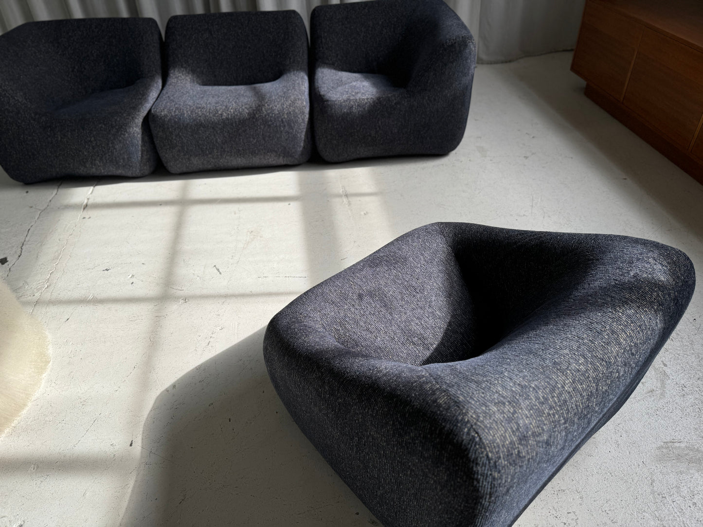 Vintage Featherston Numero IV Modular Armchair - Reupholstered (Navy)