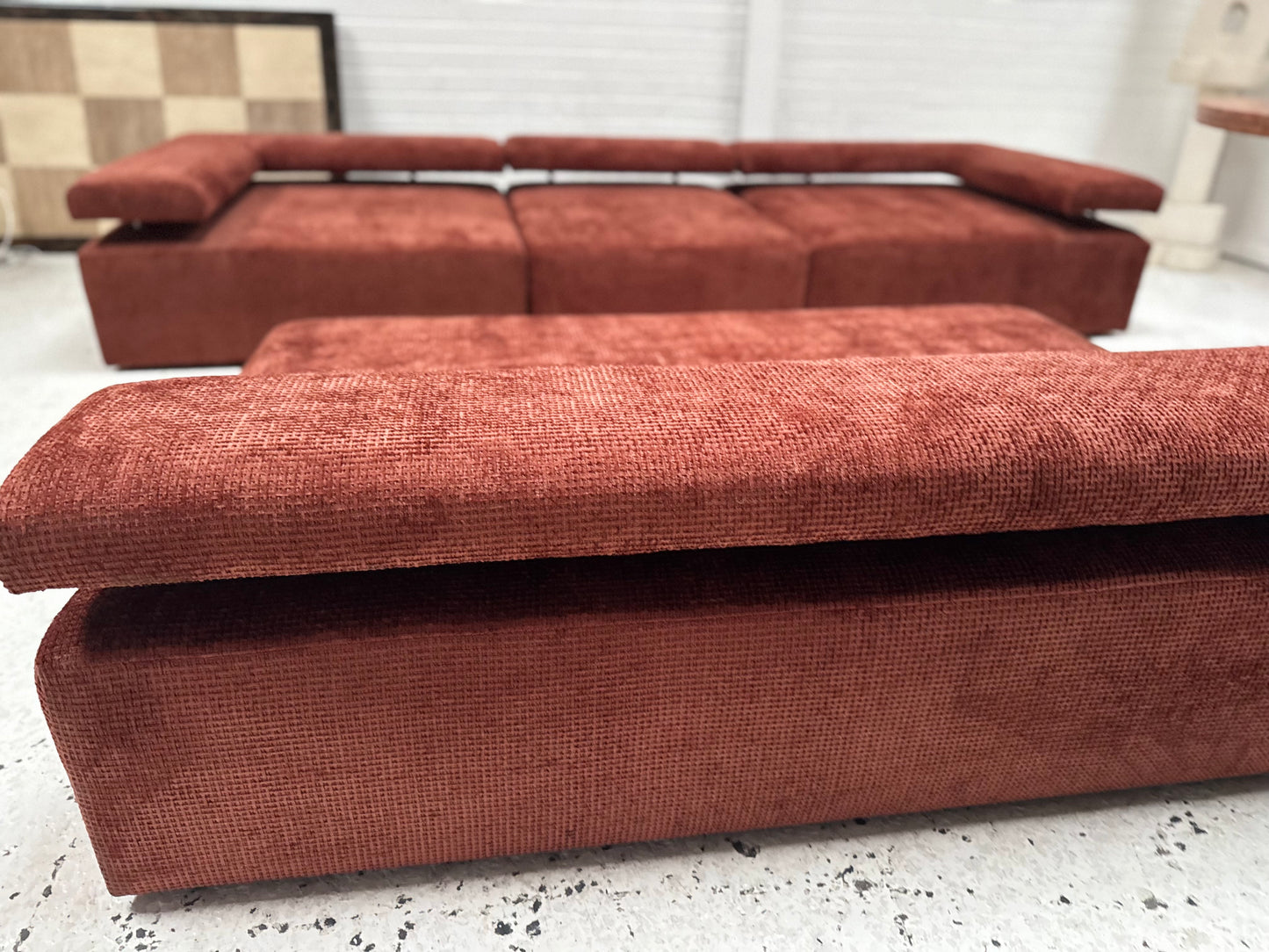 Bespoke Rust Block Modular Sofa