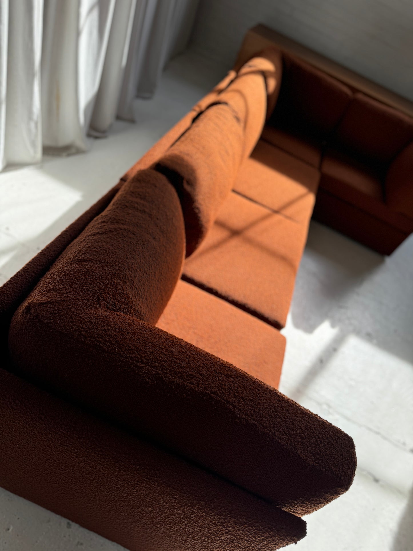 Rust Boucle Modular Sofa Set - Preorder