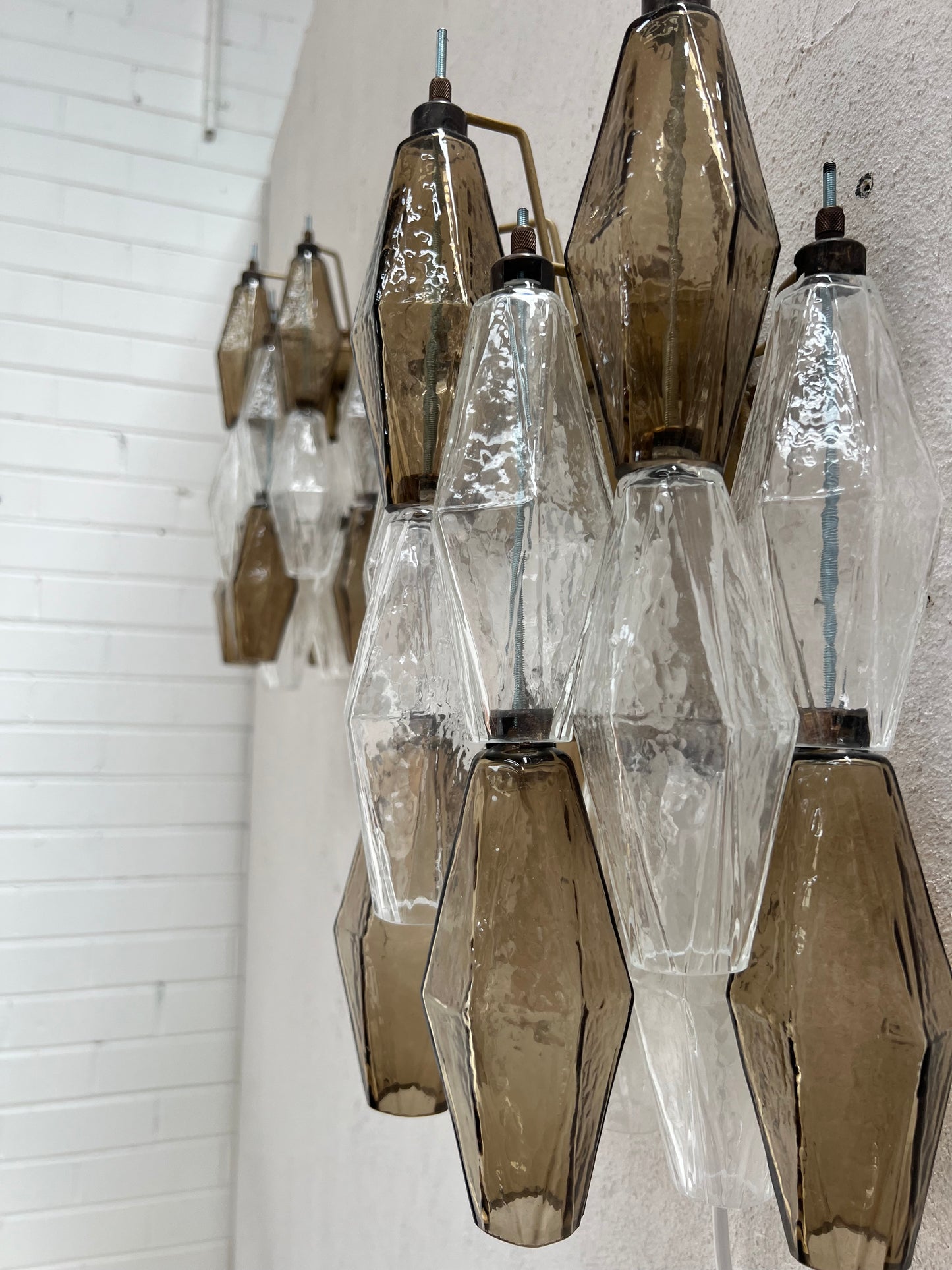 Murano Poliedri Sconce - Smoke & Clear