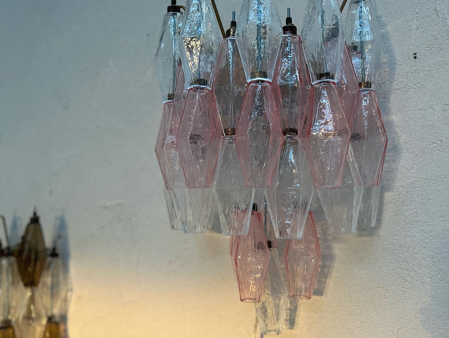 Murano Wall Sconce - Pink & Clear