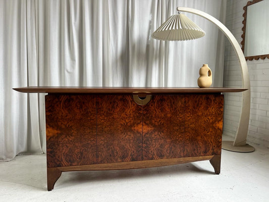 Vintage Burl Sideboard Cabinet