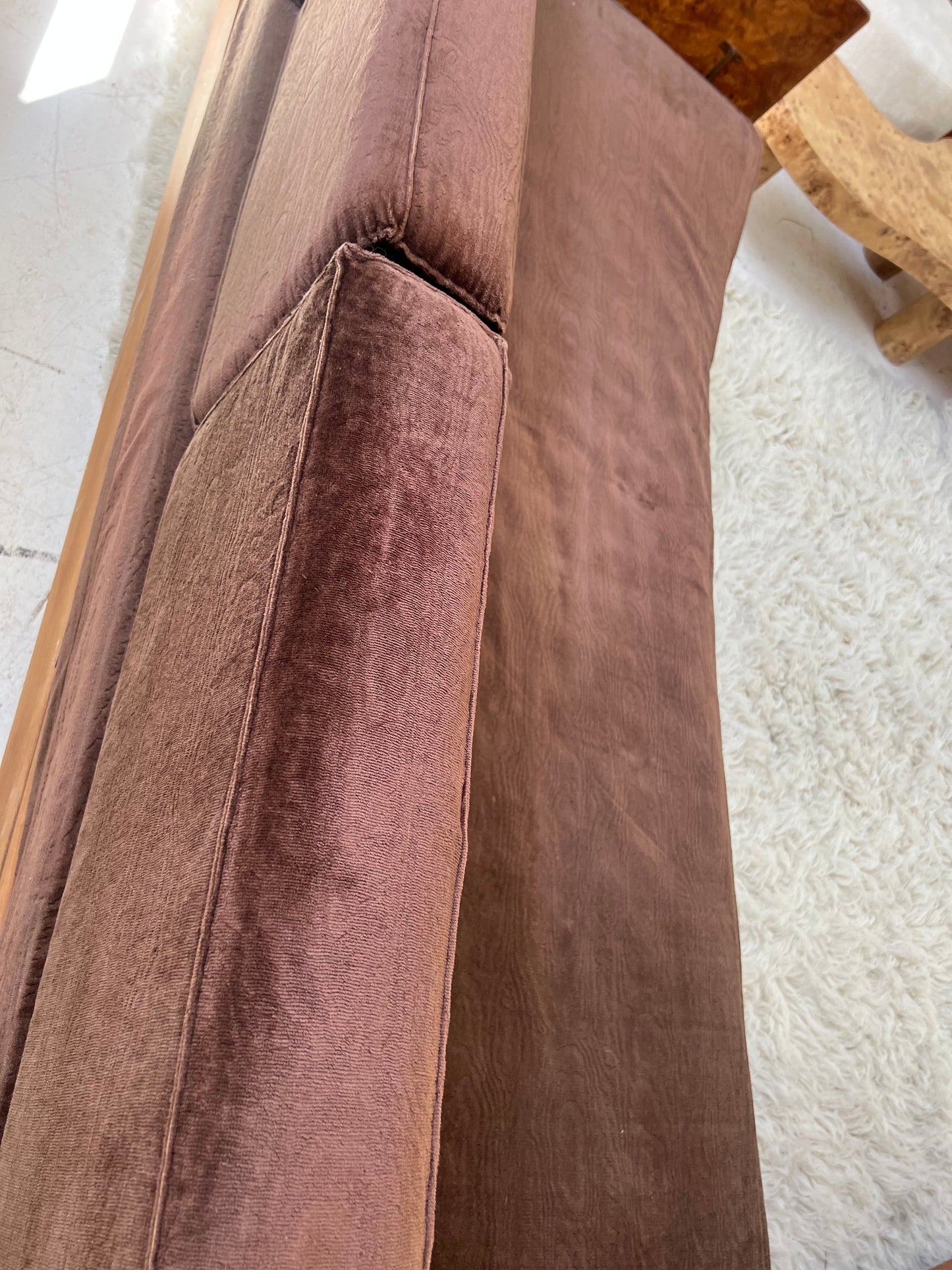 Vintage Burl Frame Modular Sofa