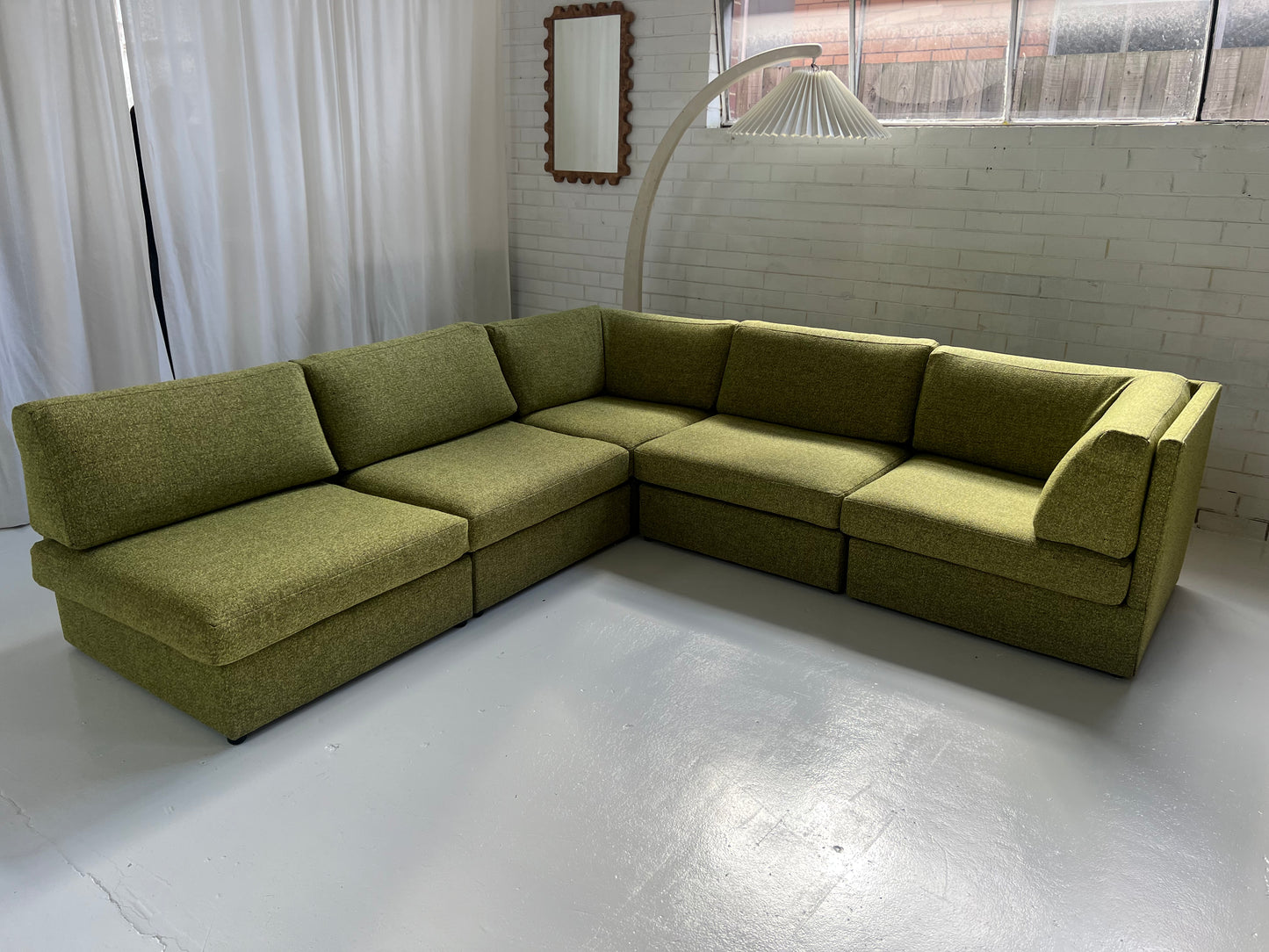 Green Boucle Modular Sofa Set - Preorder