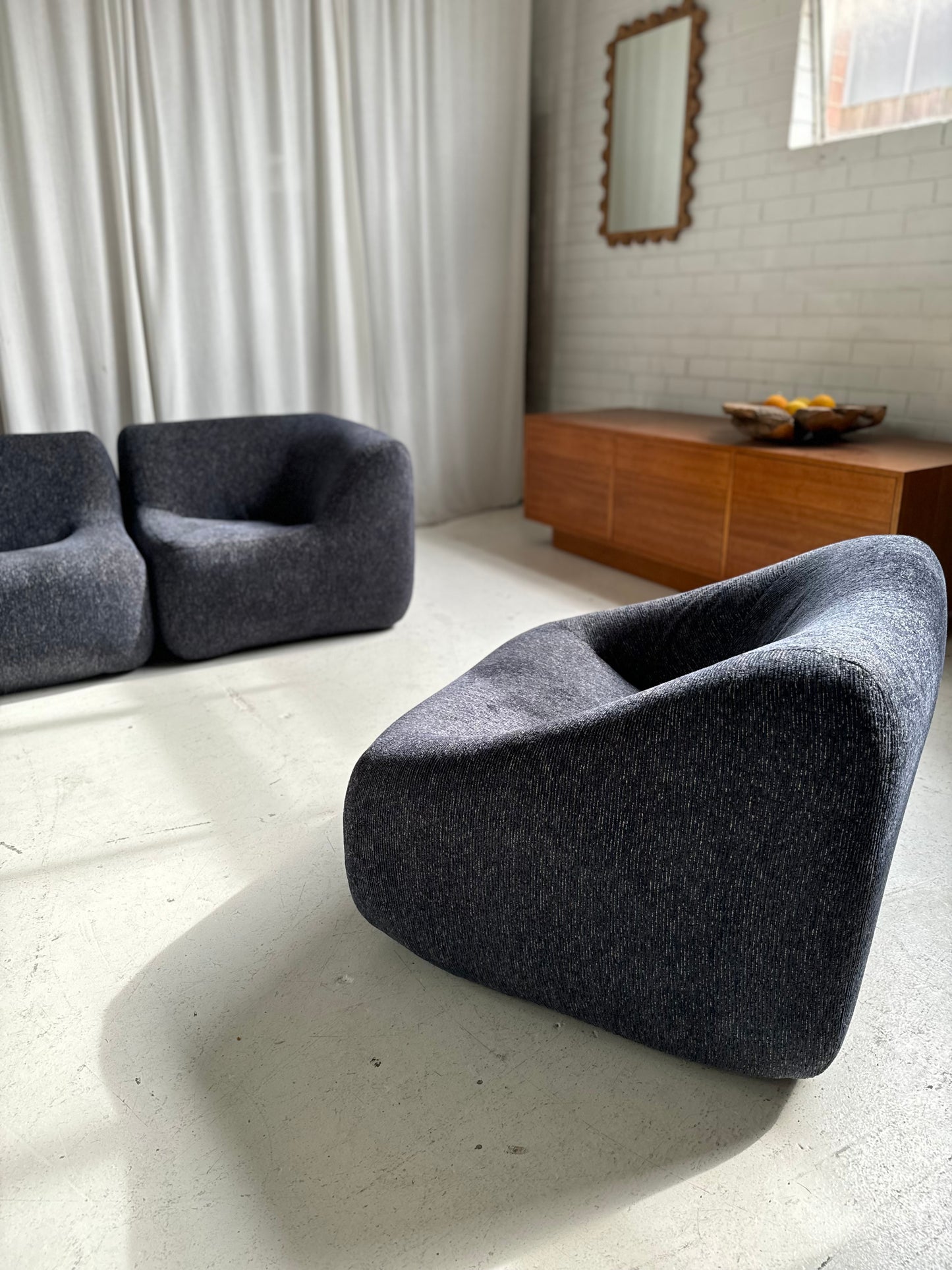 Vintage Featherston Numero IV Modular Armchair - Reupholstered (Navy)