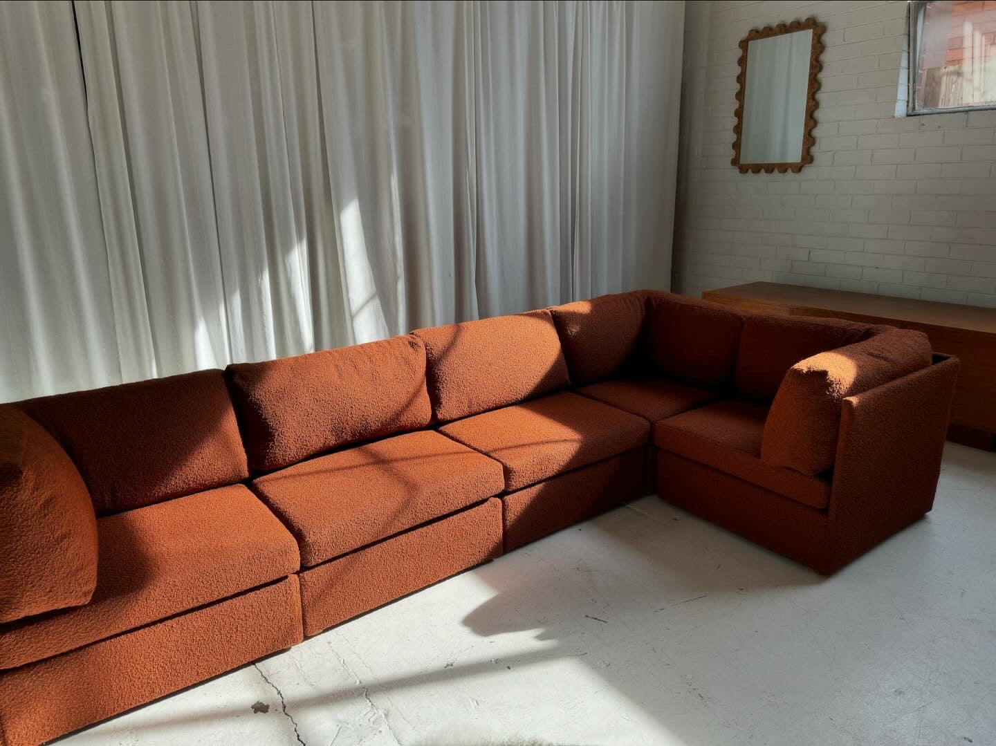 Rust Boucle Modular Sofa Set - Preorder