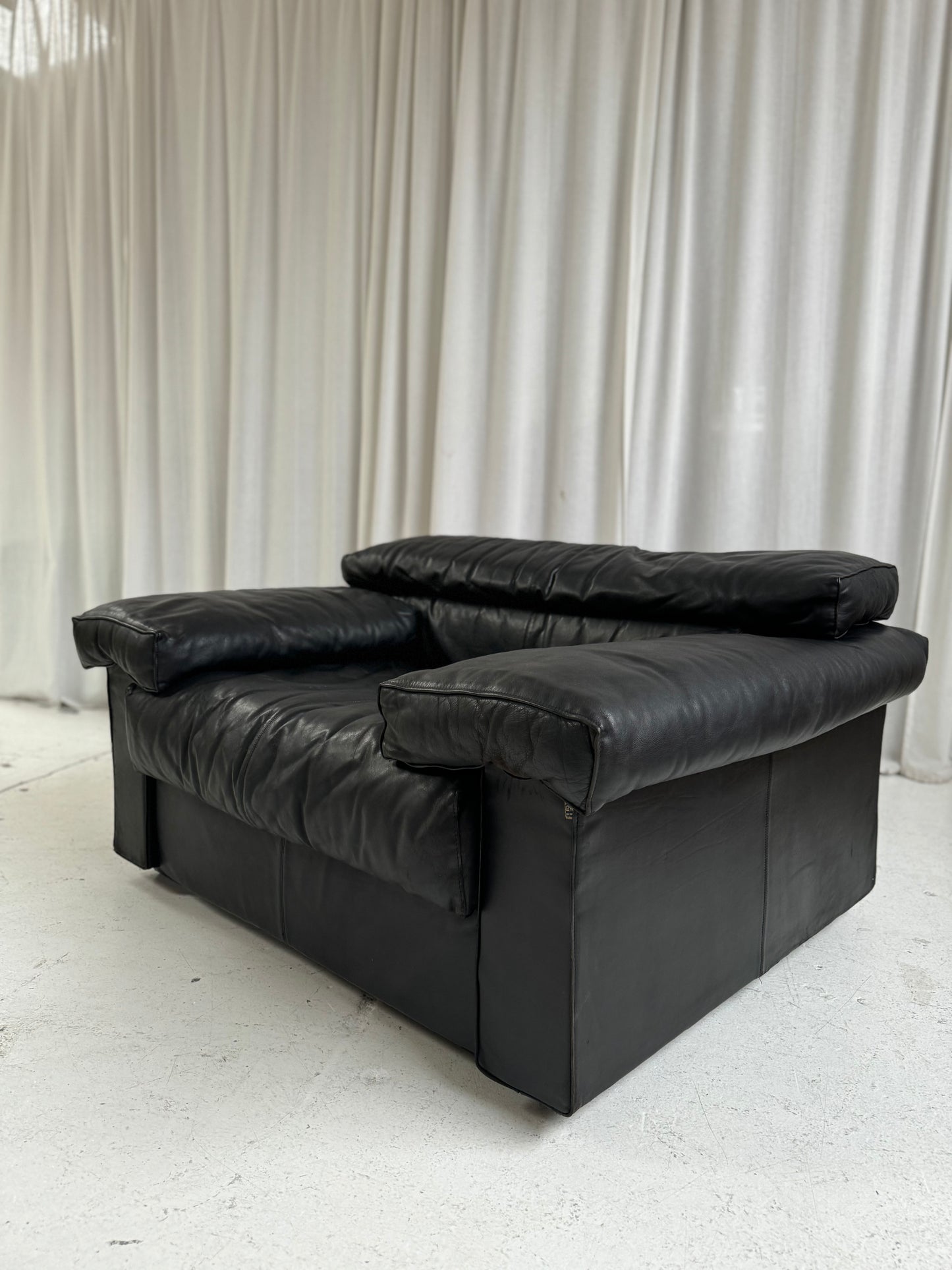 Erasmo Leathers Armchairs by Tobia Scarpa for B&B Italia, 1970s