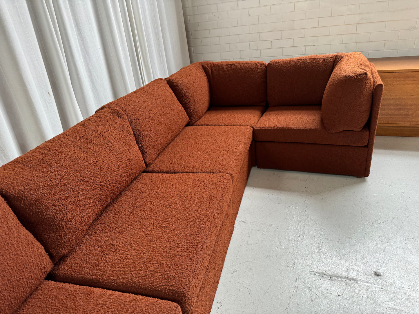 Rust Boucle Modular Sofa Set - Preorder