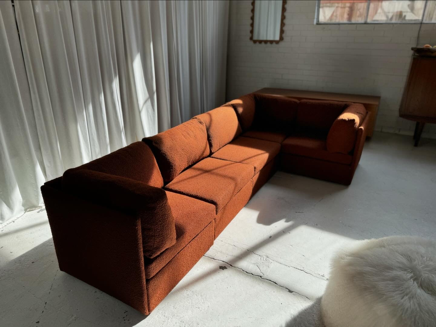 Rust Boucle Modular Sofa Set - Preorder