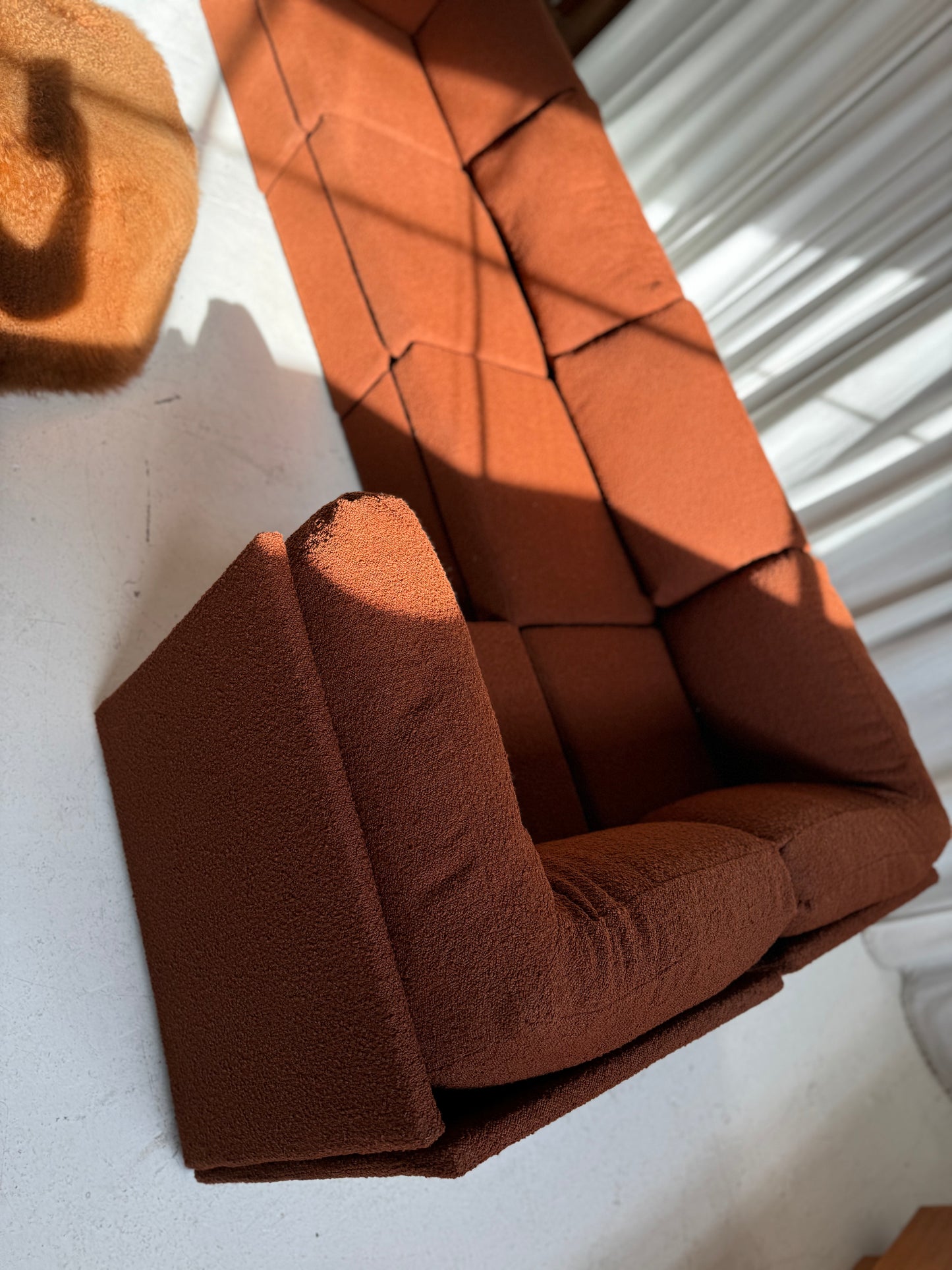 Rust Boucle Modular Sofa Set - Preorder