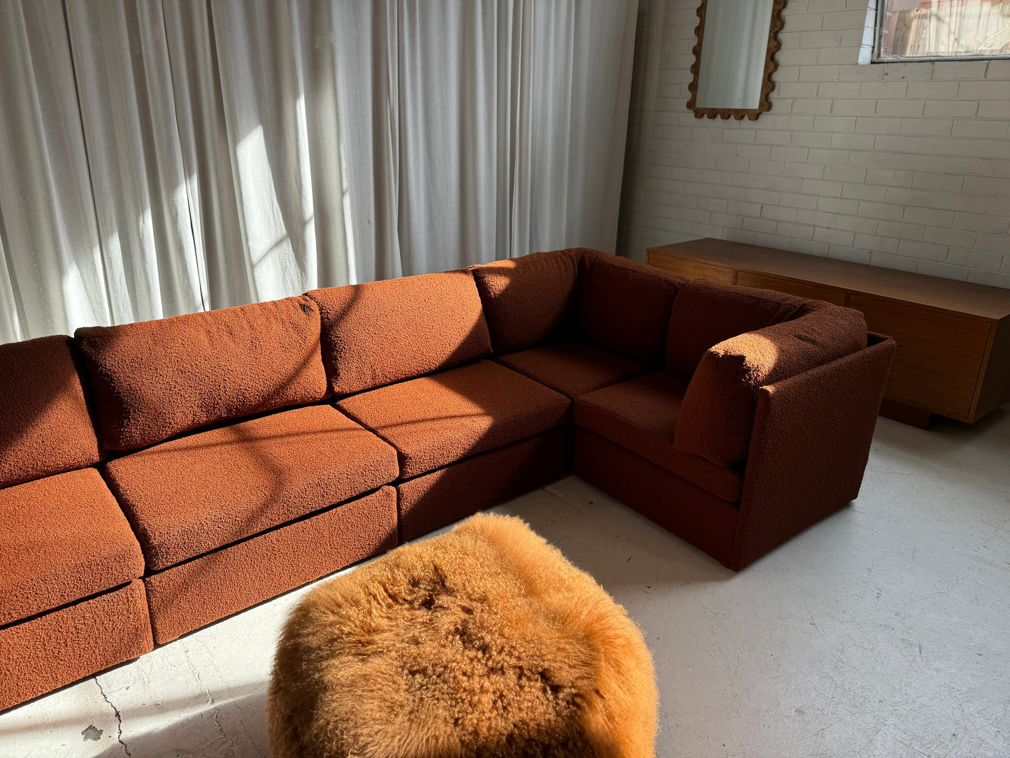 Rust Boucle Modular Sofa Set - Preorder