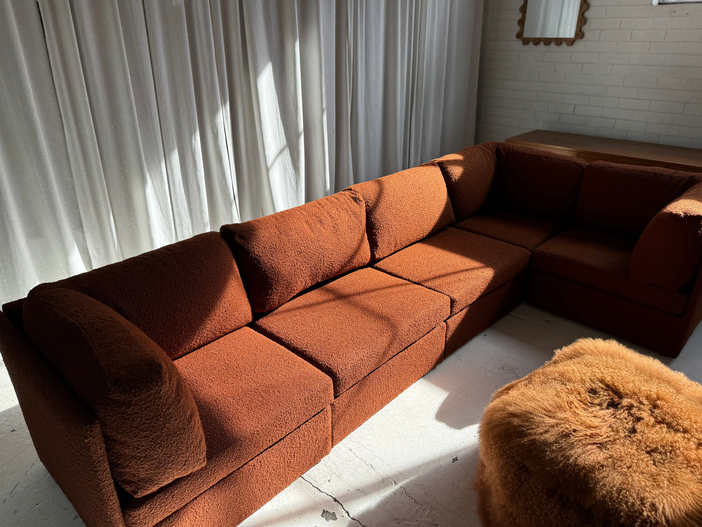 Rust Boucle Modular Sofa Set - Preorder