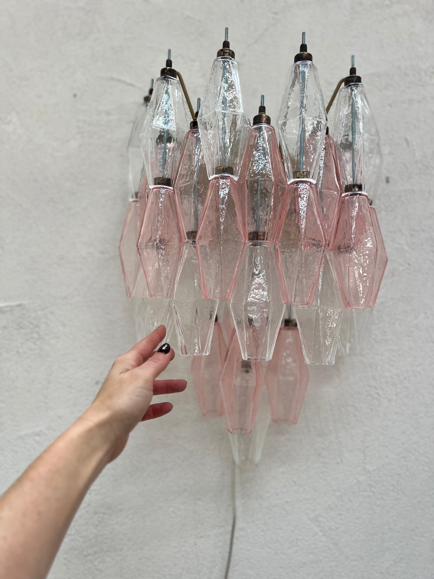 Murano Wall Sconce - Pink & Clear