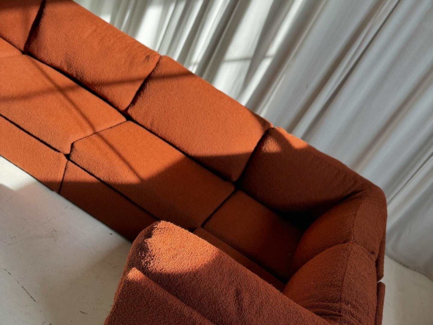 Rust Boucle Modular Sofa Set - Preorder