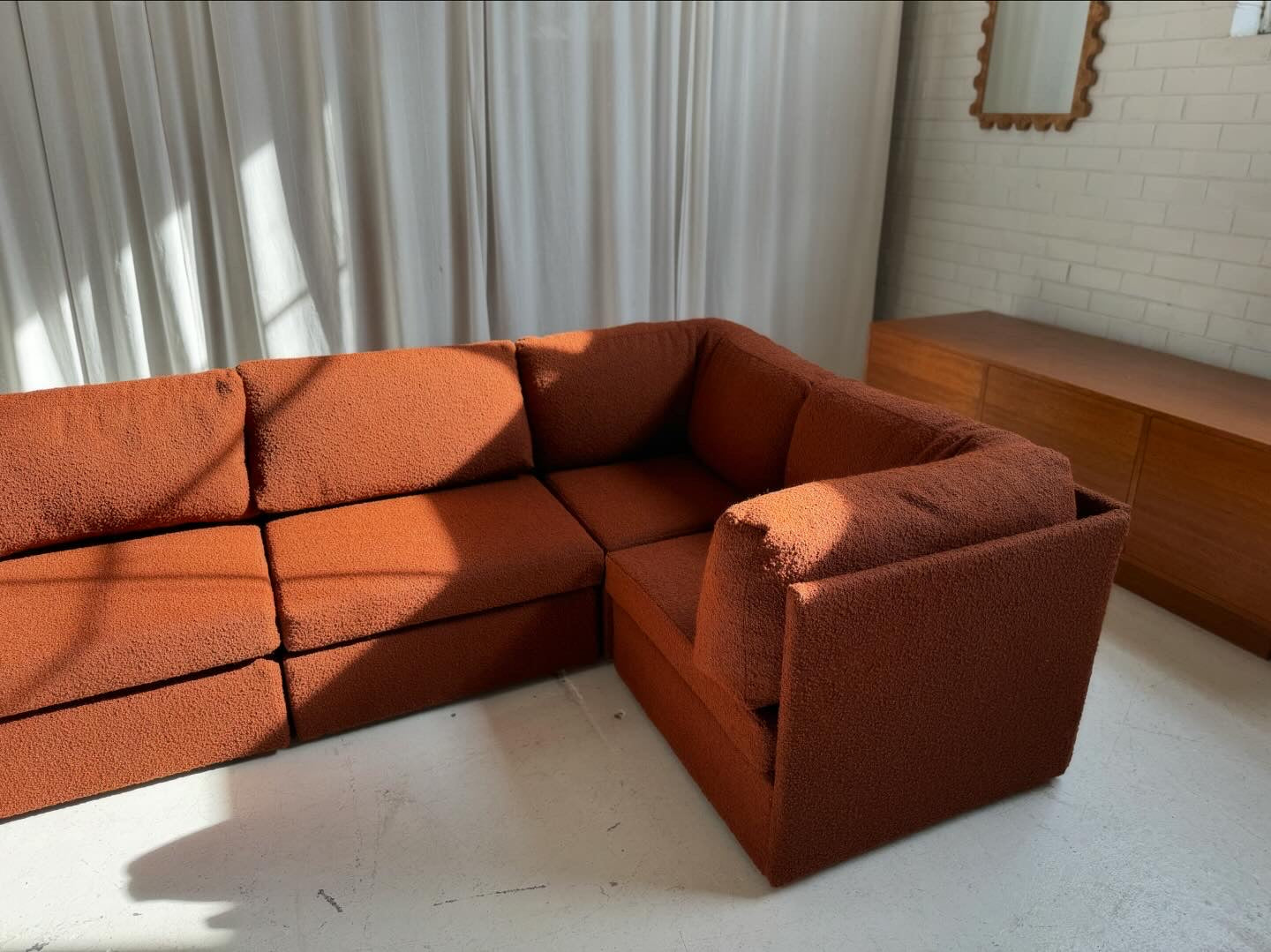 Rust Boucle Modular Sofa Set - Preorder