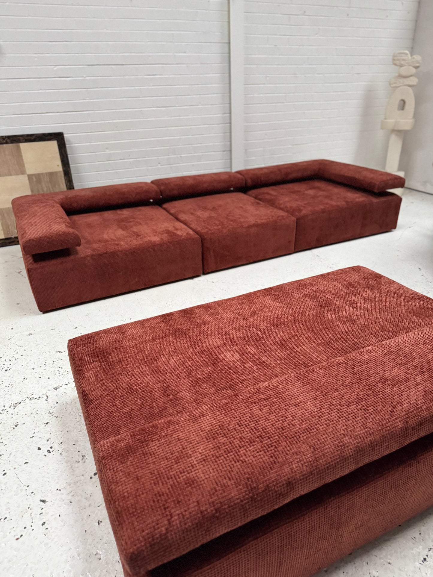 Bespoke Rust Block Modular Sofa