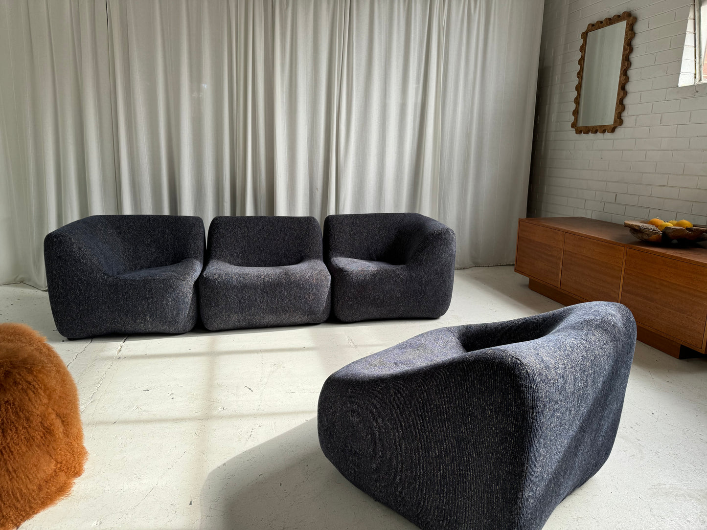 Vintage Featherston Numero IV Modular Armchair - Reupholstered (Navy)
