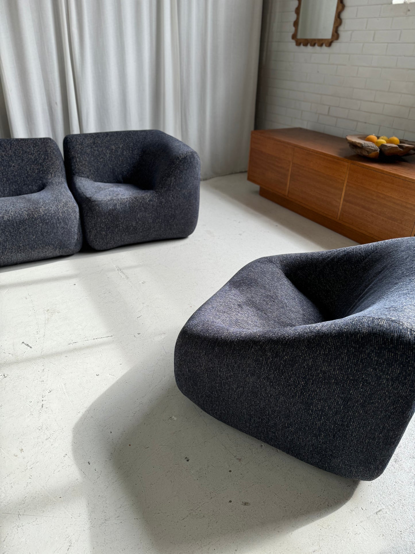 Vintage Featherston Numero IV Modular Armchair - Reupholstered (Navy)